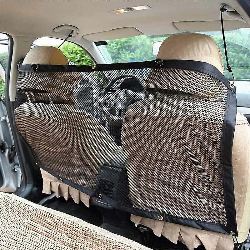 Car Safety Net Dog Net Back Seat Barrier Between Pet and Car Driver Black