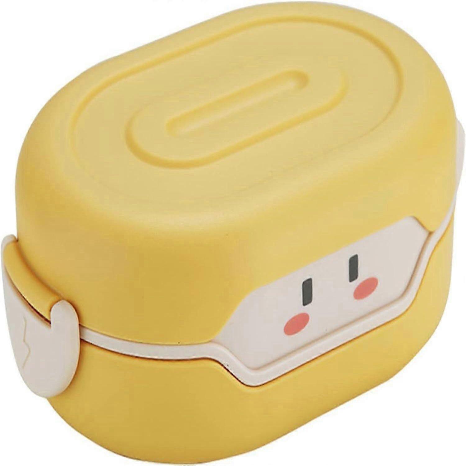 Bento Box with Compartments Portable Lunch Box Leakproof Salad Box Cartoon Lunch Containers Work Picnic Travel, , Yellow -HK908