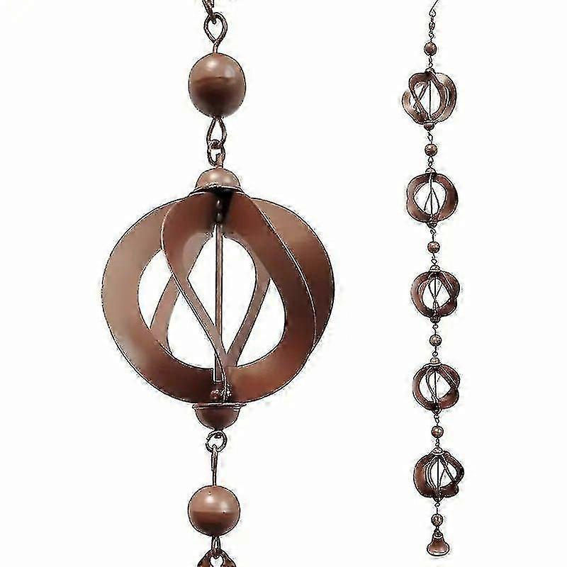 Metal Hanging Rain Chains For Gutters Rotating Rain Catcher Chain With Bell For Window Garden Decor