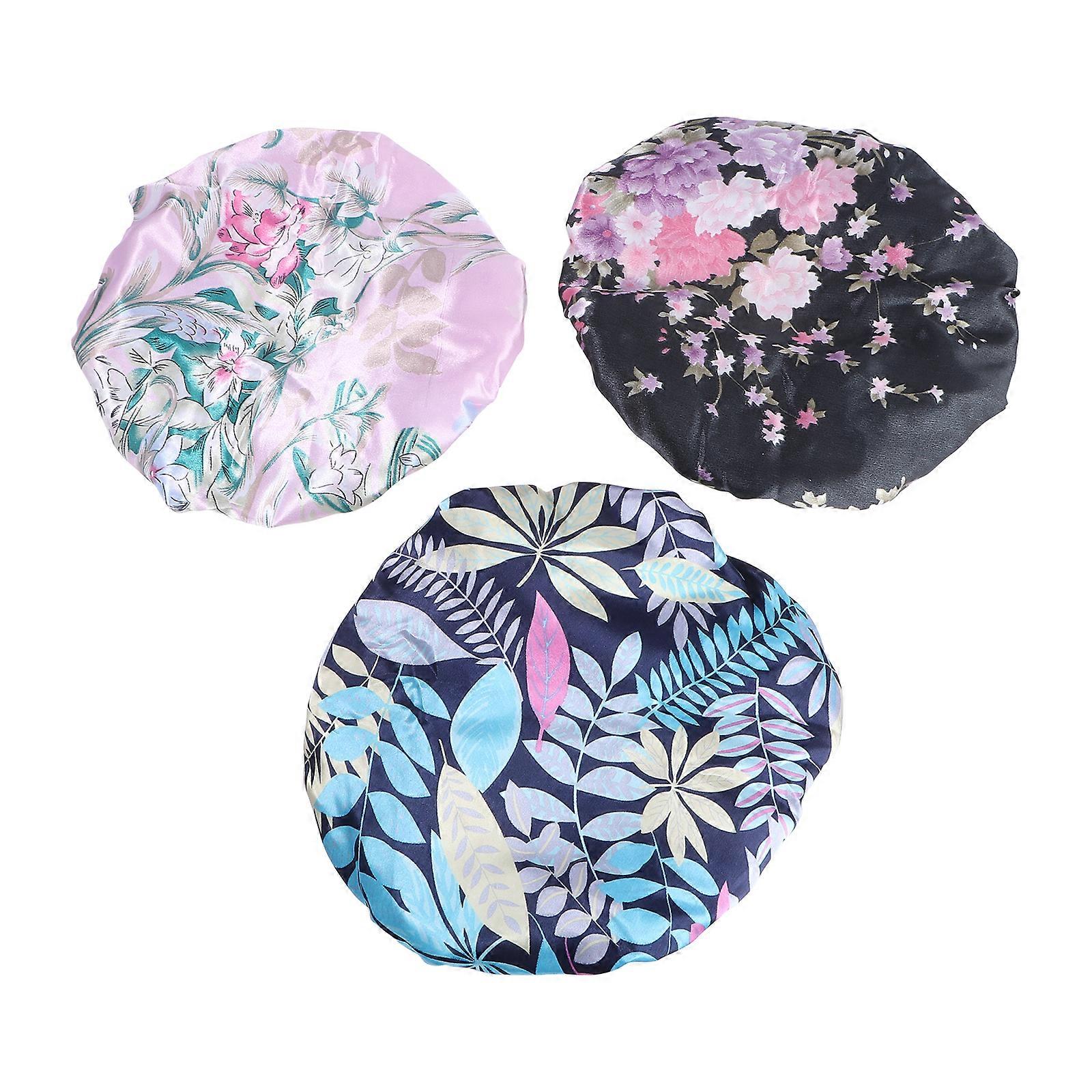 Female Shower Caps Waterproof Bathing Caps for Bathing 3Pcs Collection