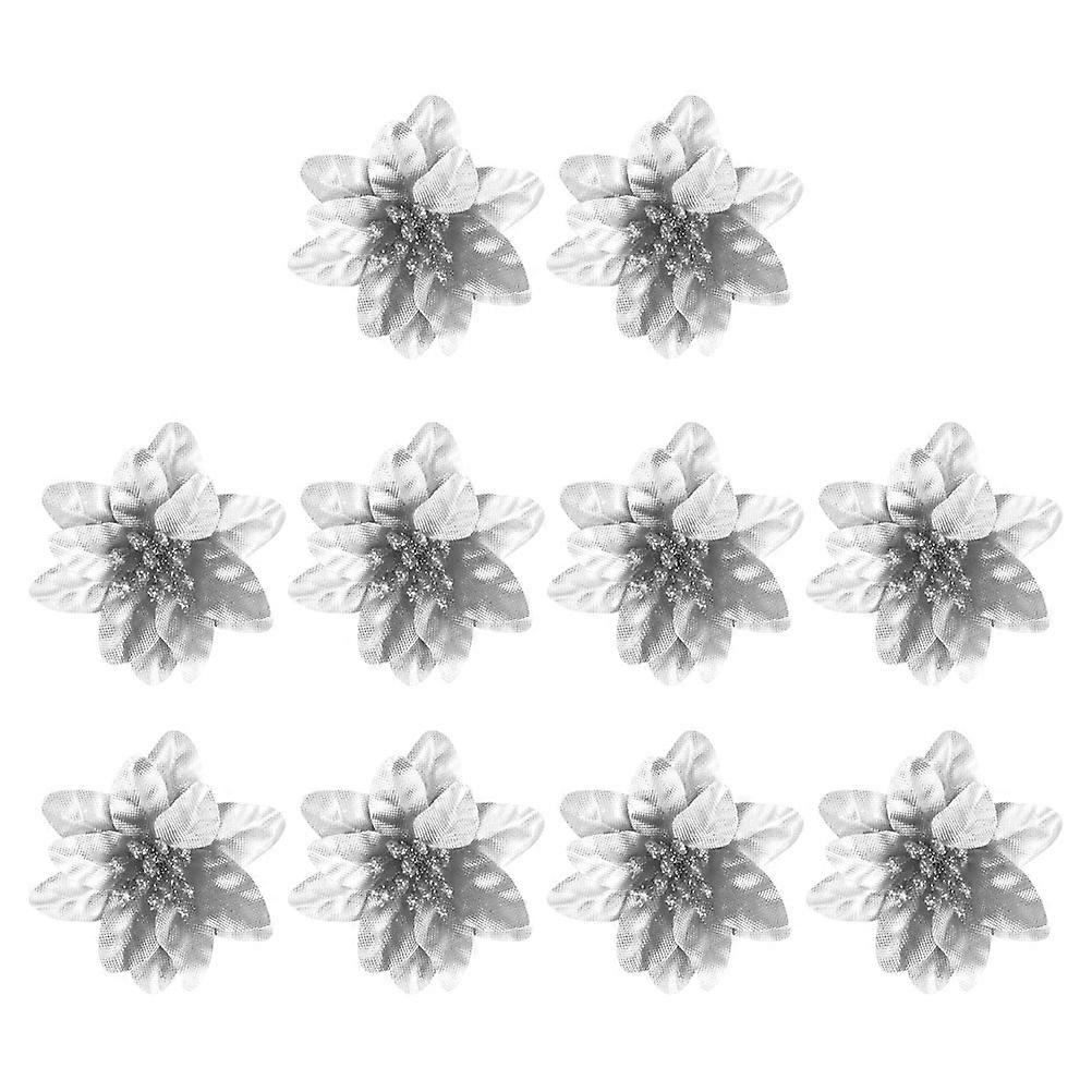 Xmas Simulation Flower Decoration with 10Pcs Artificial Flowers for Christmas Party