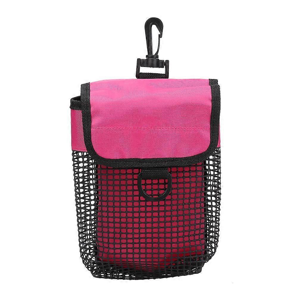 Outdoor Portable Lightweight Diving Mesh Gear Bag Package with Buckle(rose red)