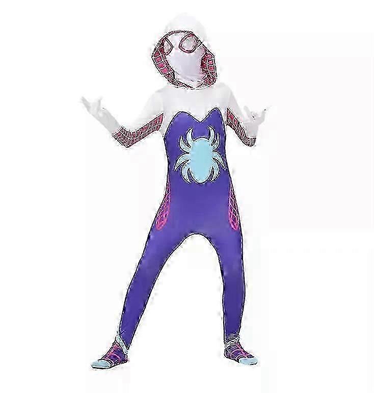ゴーストスパイダーステイシーグウェンコスプレハロウィンコスチュームジャンプスーツファンシー-CHAN