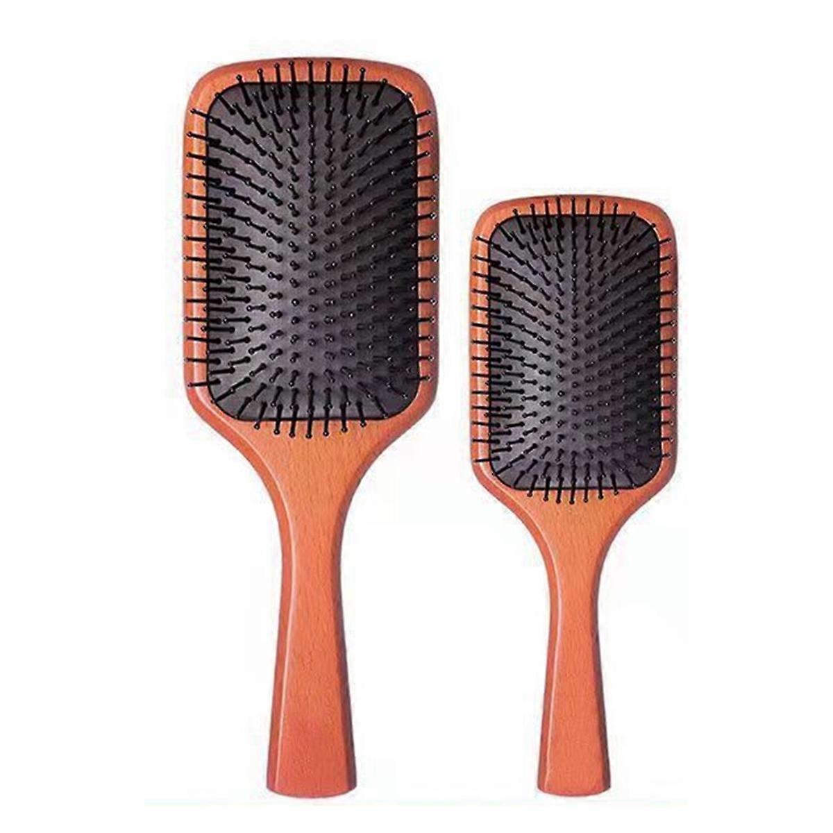 Wooden Paddle Hair Brush Boar Bristle Solution for Curly Hair Enhanced with Dedicated Hair Brush Cl