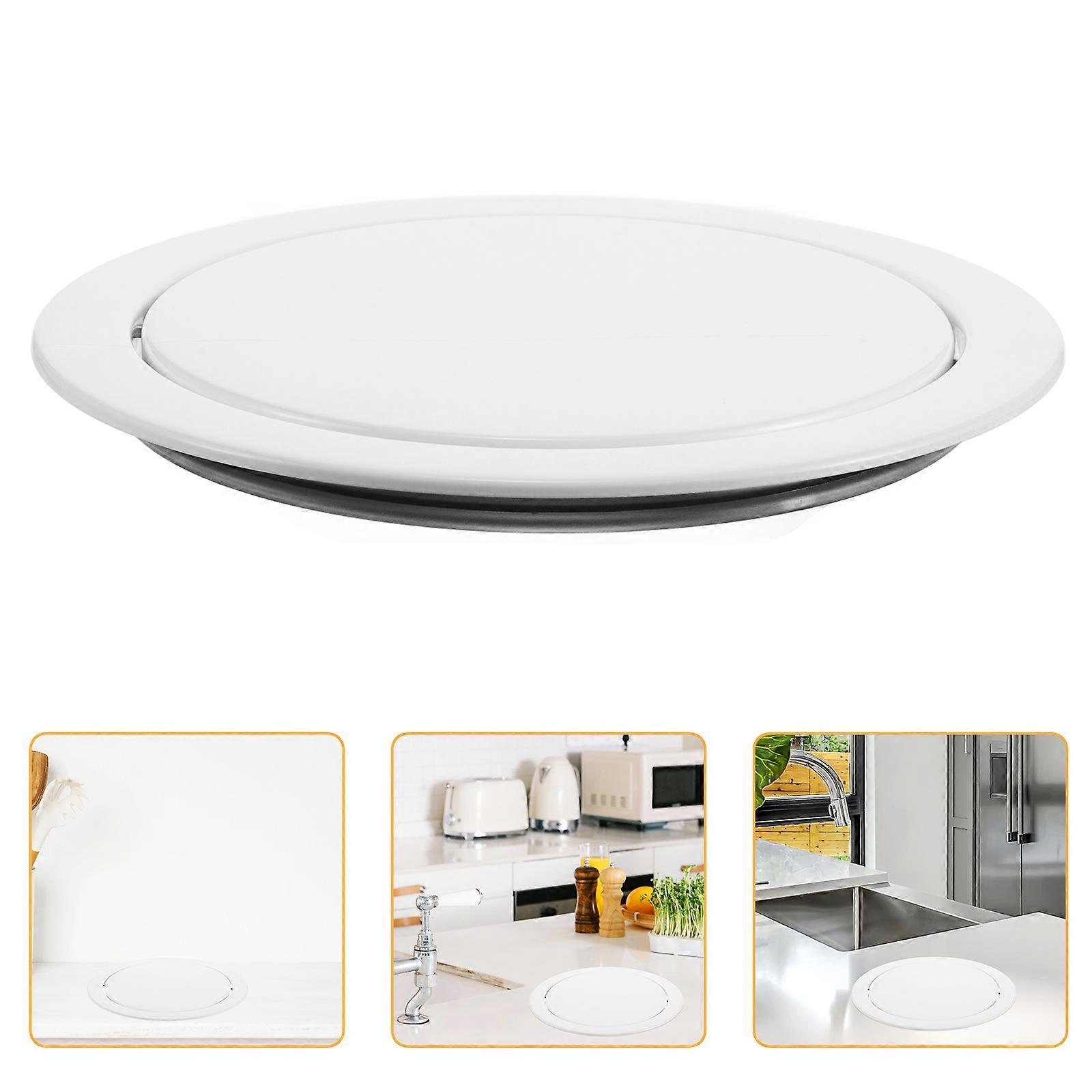 Trash Can Lid Stainless Steel Lid with Swing Flap 2Pcs for Countertop Use