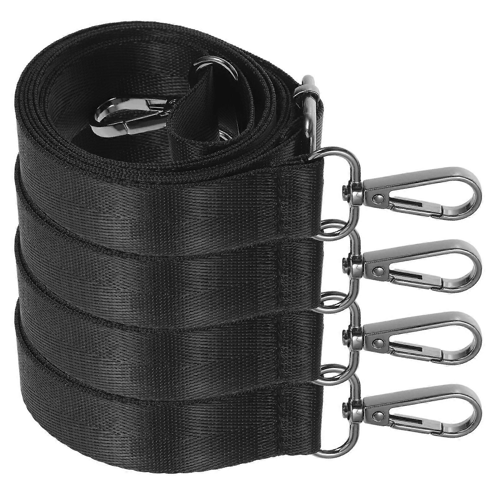 Universal Replacement Shoulder Strap for Messenger Bag Black Nylon Versatile Design 4Pcs