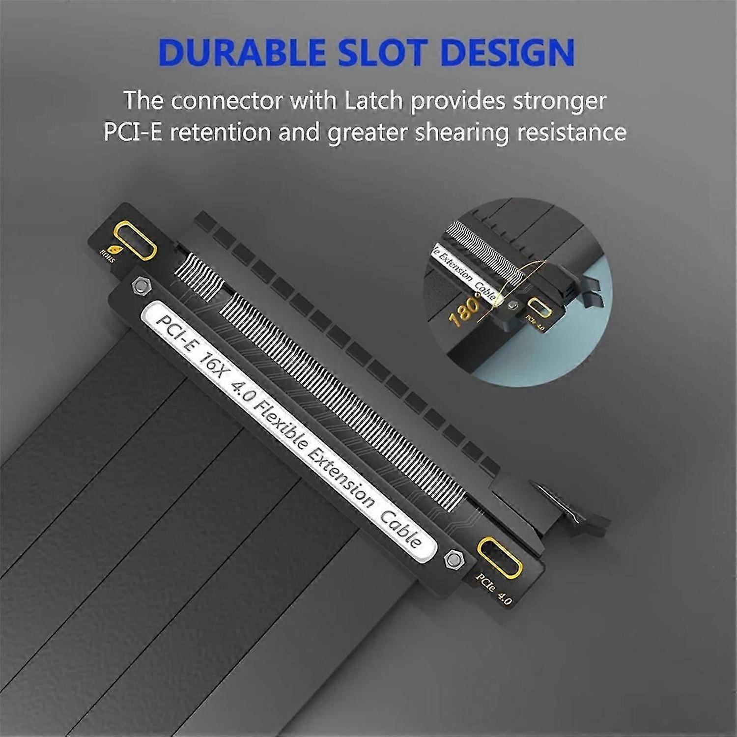 PCIE 4.0 Extension Cable, 16x Shielded High Speed 180 Degree