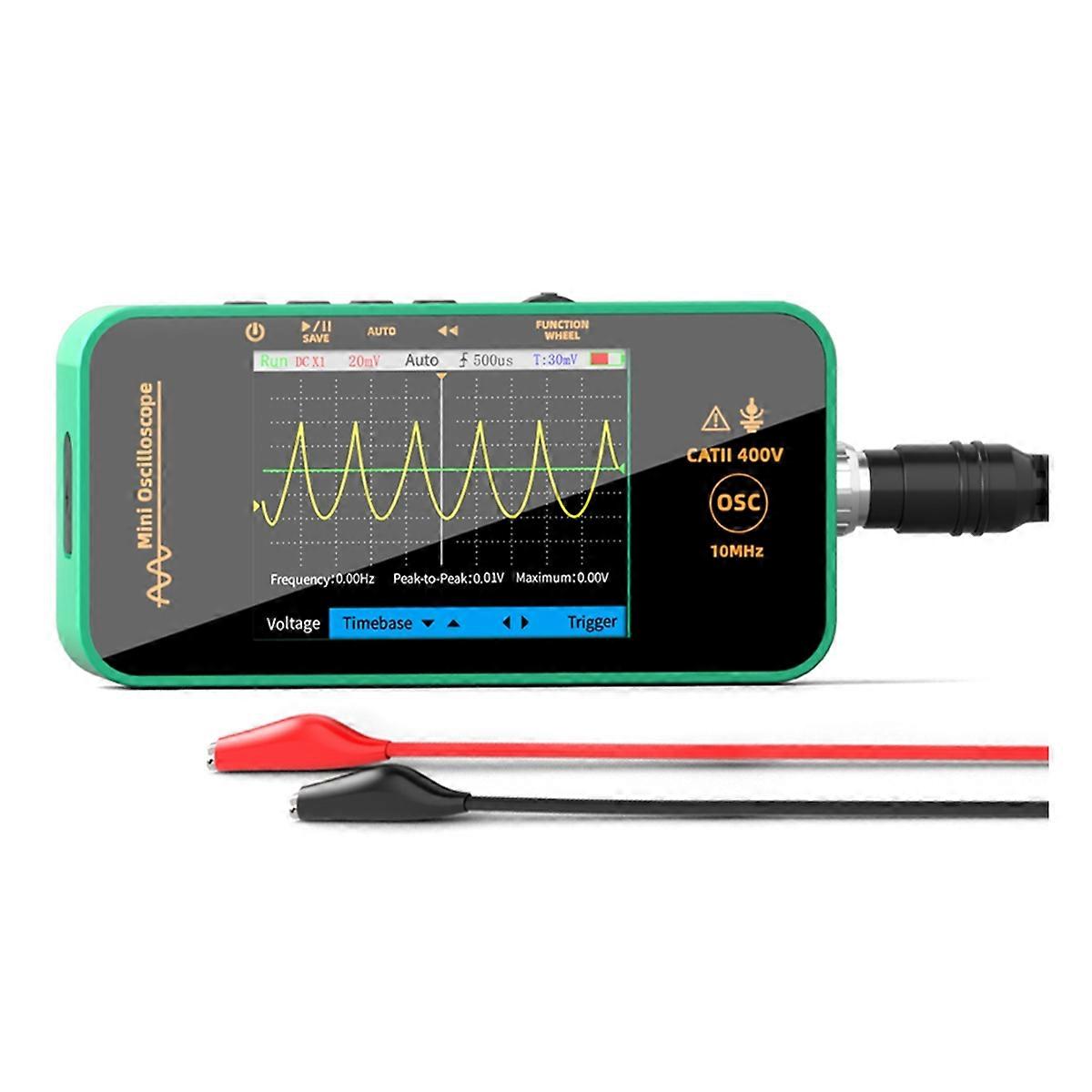 10MHz Handheld Mini Oscilloscope Color Screen Real-Time Waveform Display Portable for Home Repair E