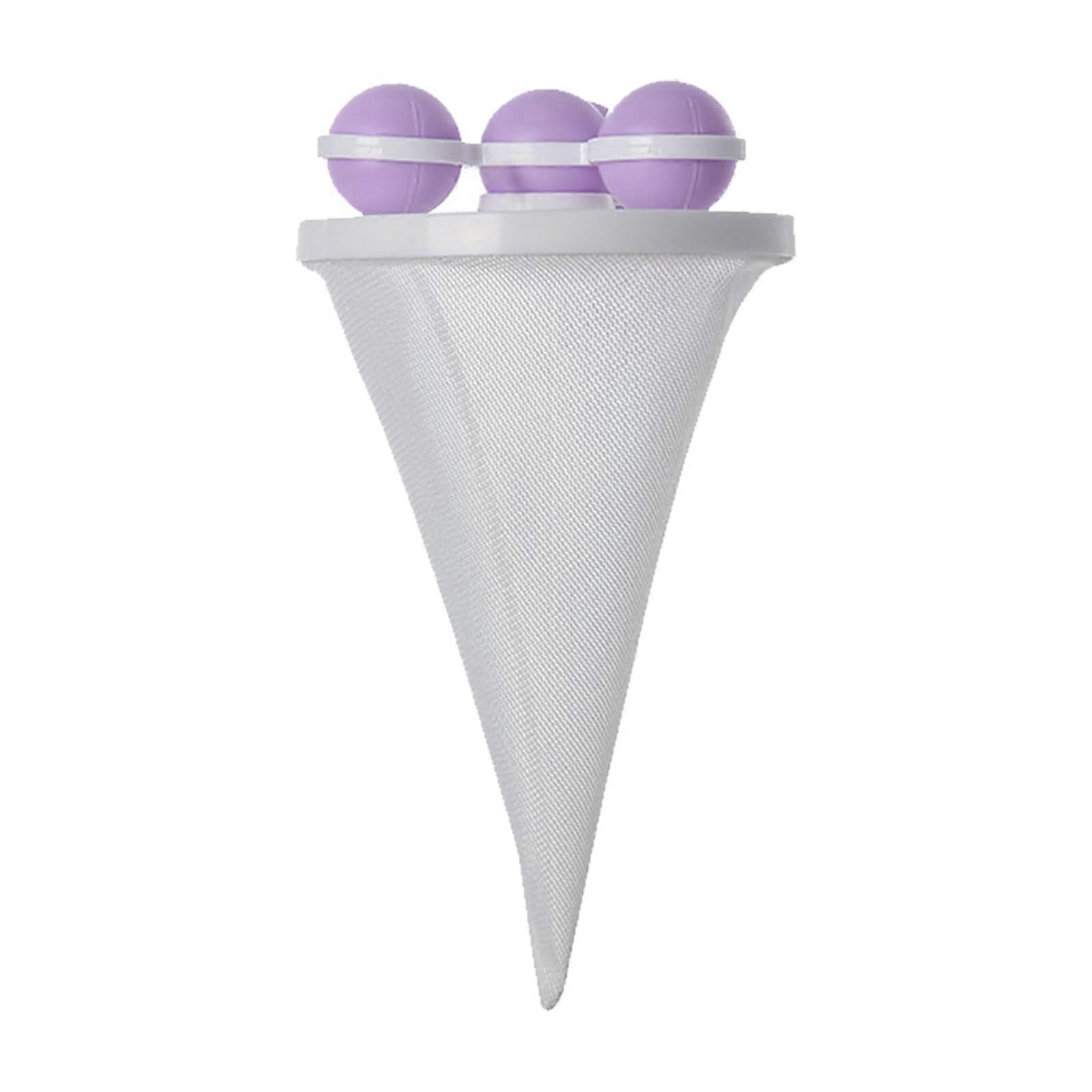 Washing Machine Hair Catcher Reusable Nylon Net Filter Bag Pet Lint Removal Universal Floating Design Purple Nylon Mesh