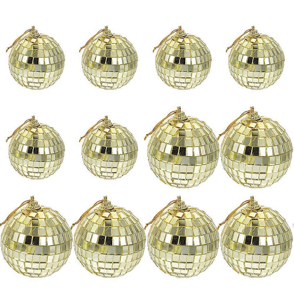 Hanging Balls Decoration 24Pcs Round Disco Balls Perfect For Christmas Occasions Offering Charming Photo Prop Functionality