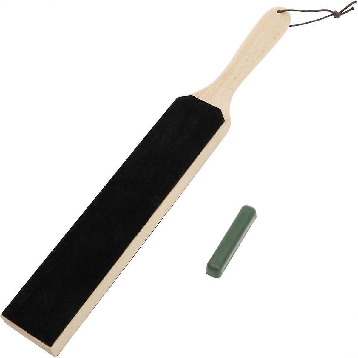 Leather Strop for Knife Sharpening, Double Side Stropping Block with Ergonomic Handle for Sharpening Knives, Woodcarving