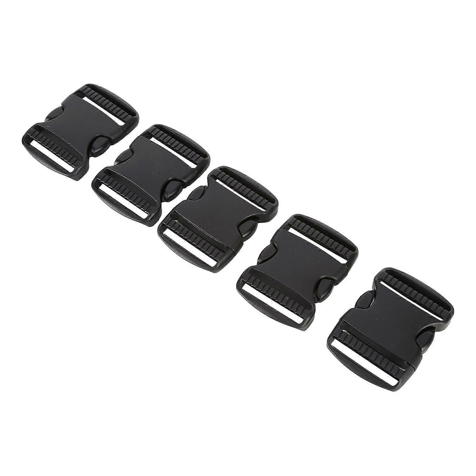 5Pcs Quick Release Buckle Plastic Dual Adjustable Strap Buckles Replacement DIY Craft for Backpack BlackFor 50mm Width Strap