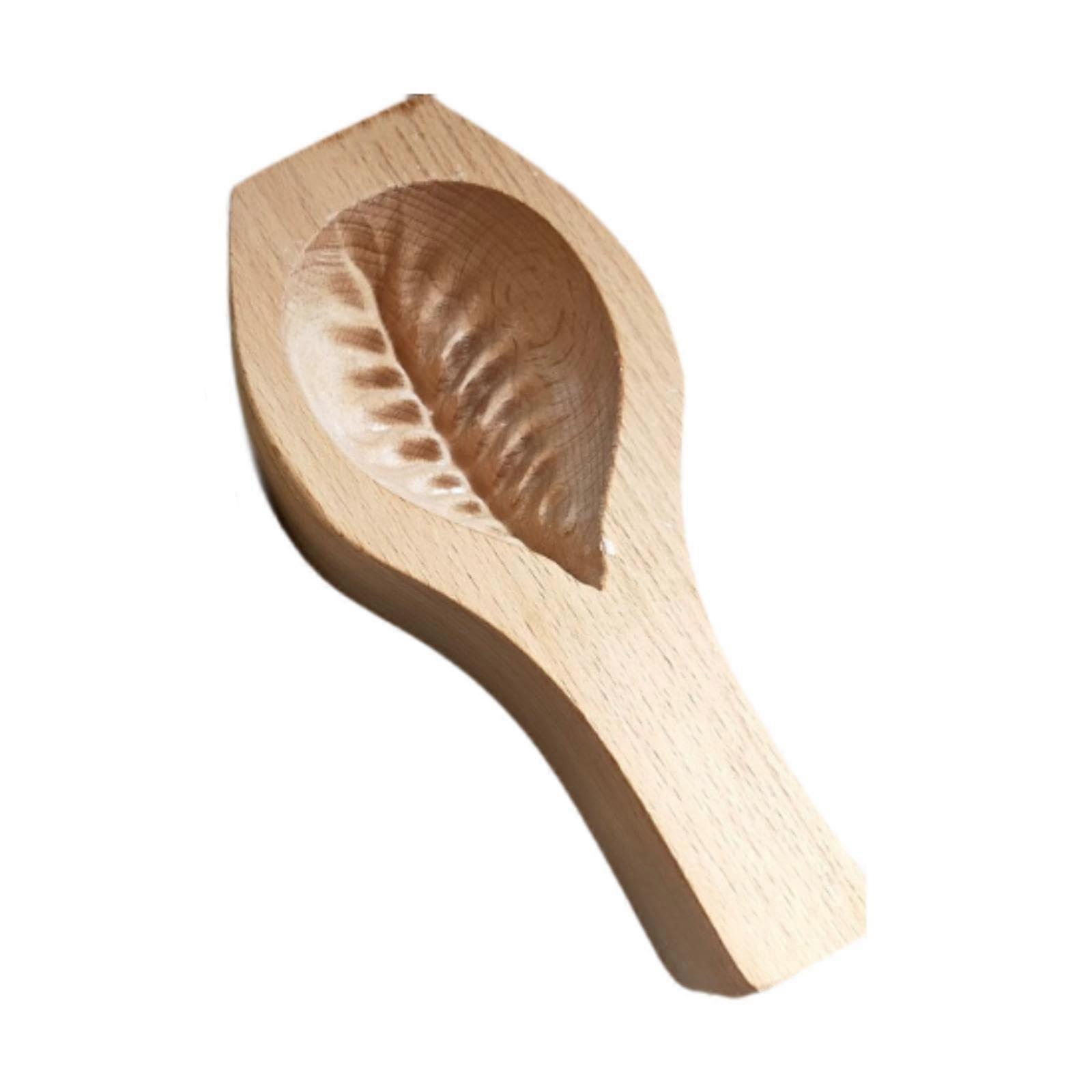 Mamoul Molding Cookie Press Wooden DIY Pastry Tool Middle Eastern Cookie Stamp Hand Press Large Leaf Pattern Christmas