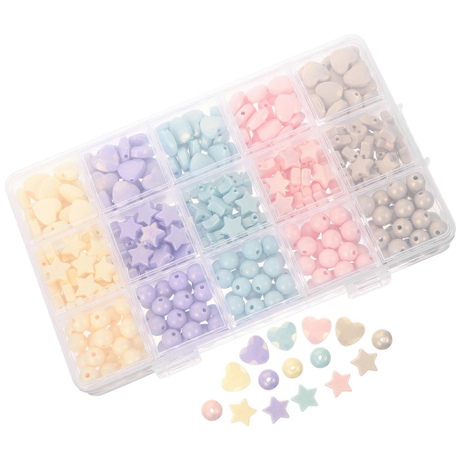 Jewelry Making Acrylic Beads Kit for DIY Spacer Beads 3 Boxes Assorted Color