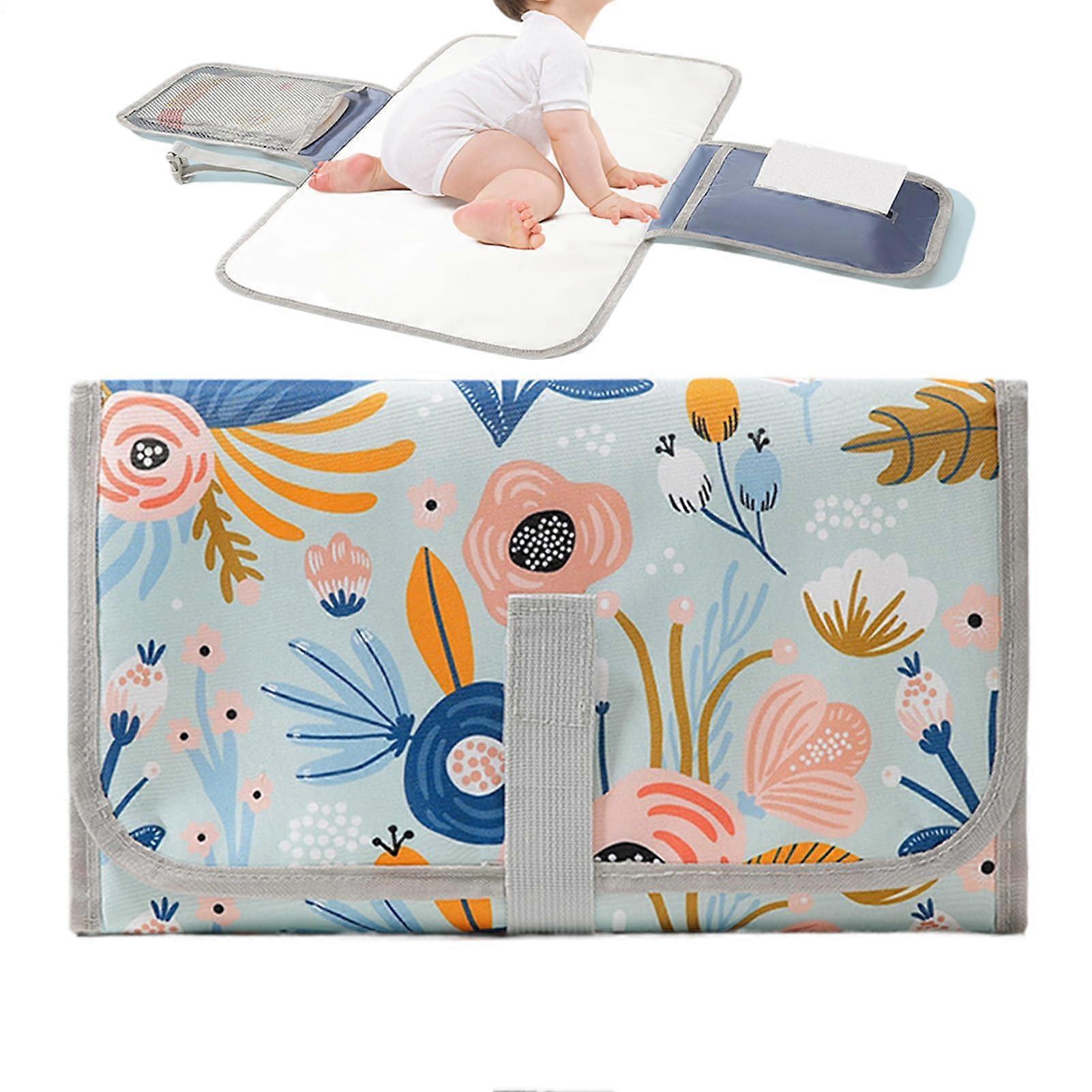 Baby Changing Pad Foldable With Wipes Pocket Diaper Mat For Babies Stroller Hospital Camping Daycare Colorful World