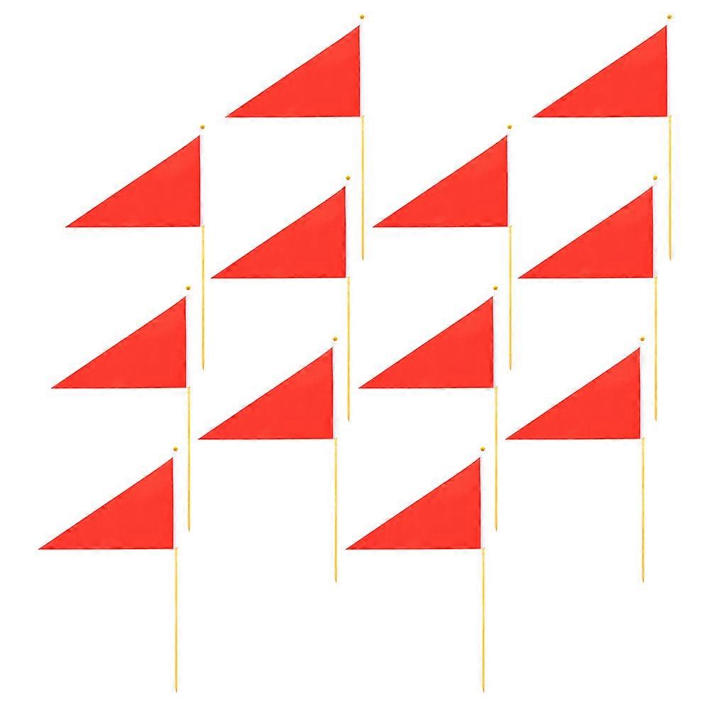Red Lawn Marking Flags for Construction Safety Outdoor Use 24Pcs