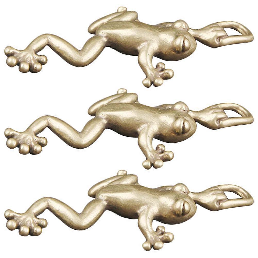 Retro Brass Frog Pendants for Key Chain Craft 9Pcs Bundle