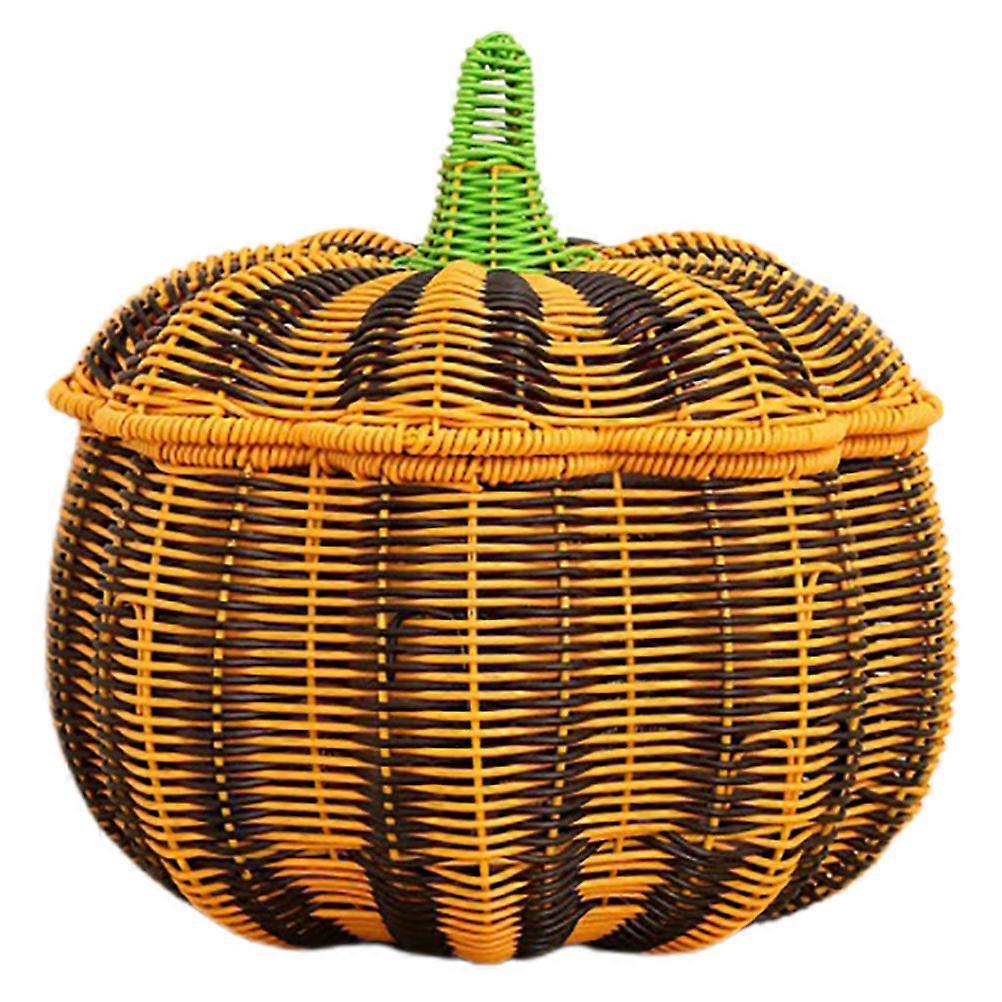 Dust-proof Woven Basket With Lid For Kitchen Use Multi Color 1Set