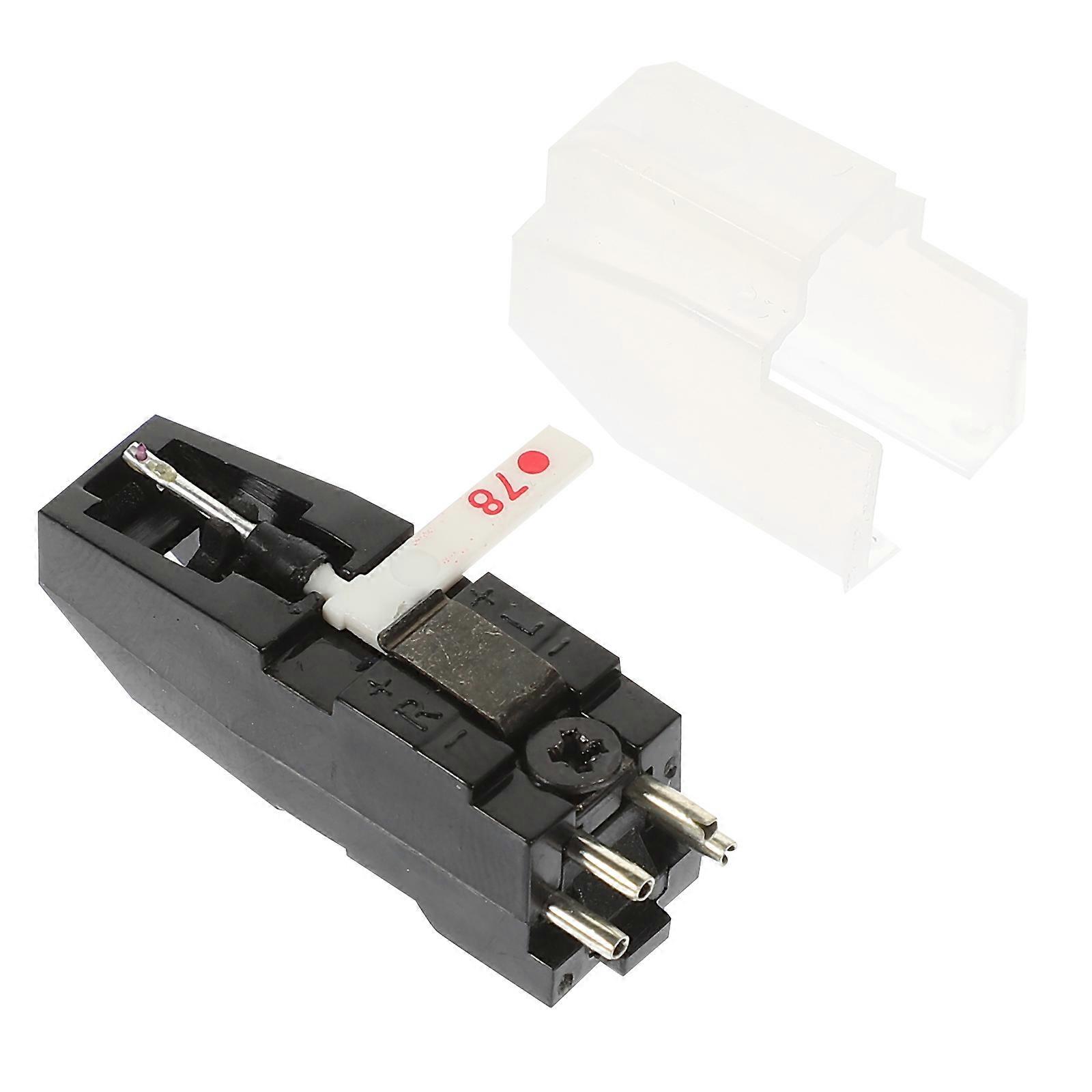 Record Player Replacement Needle Double Needle Style Turntable Accessory White Multilevel Shape Accurate Groove Tracing 1Pcs