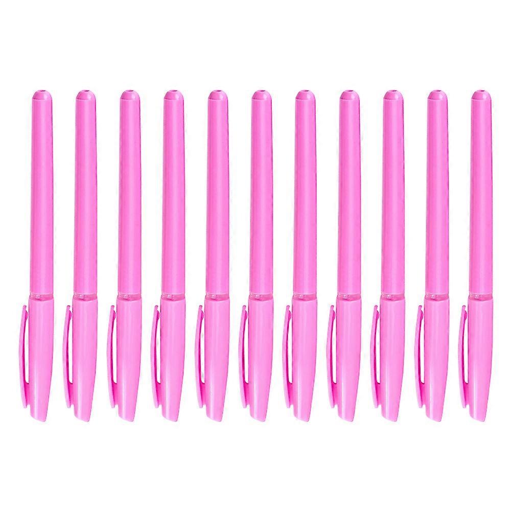 Plastic Empty Pen Holders Transparent for School Supplies 100Pcs Pink