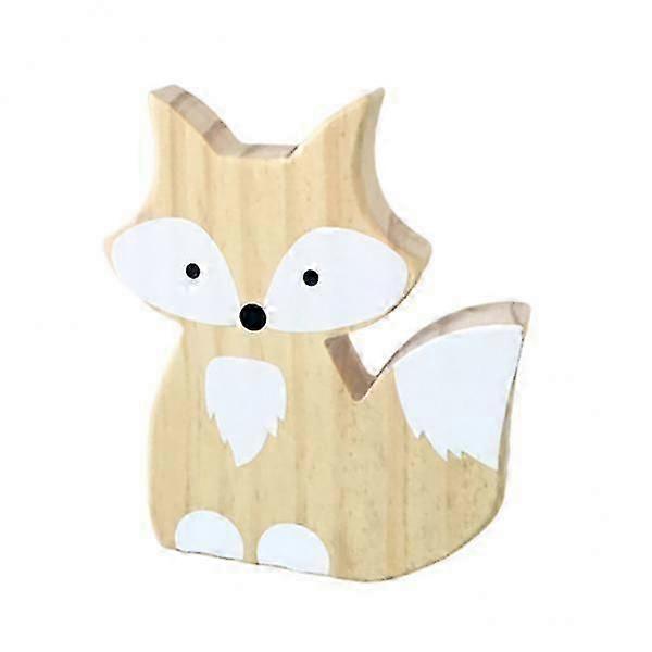 Set of 5 Handcrafted Wooden Fox Ornaments for Rustic Wall Decor and Photo Props in Classic White Finish