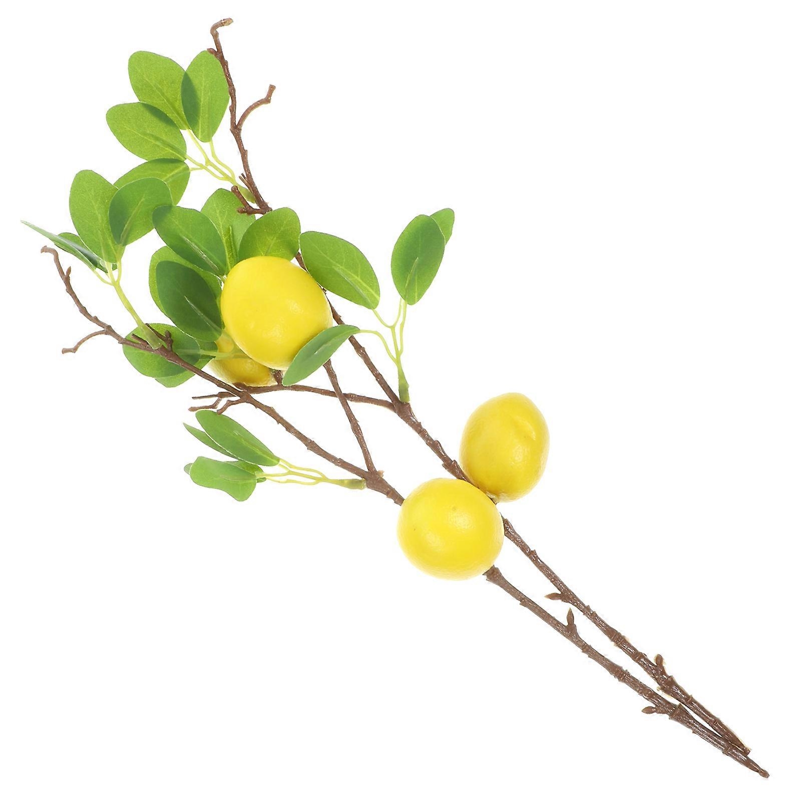 Decorative Lemon Branch Decor Artificial Plant for Home 6Pcs Set