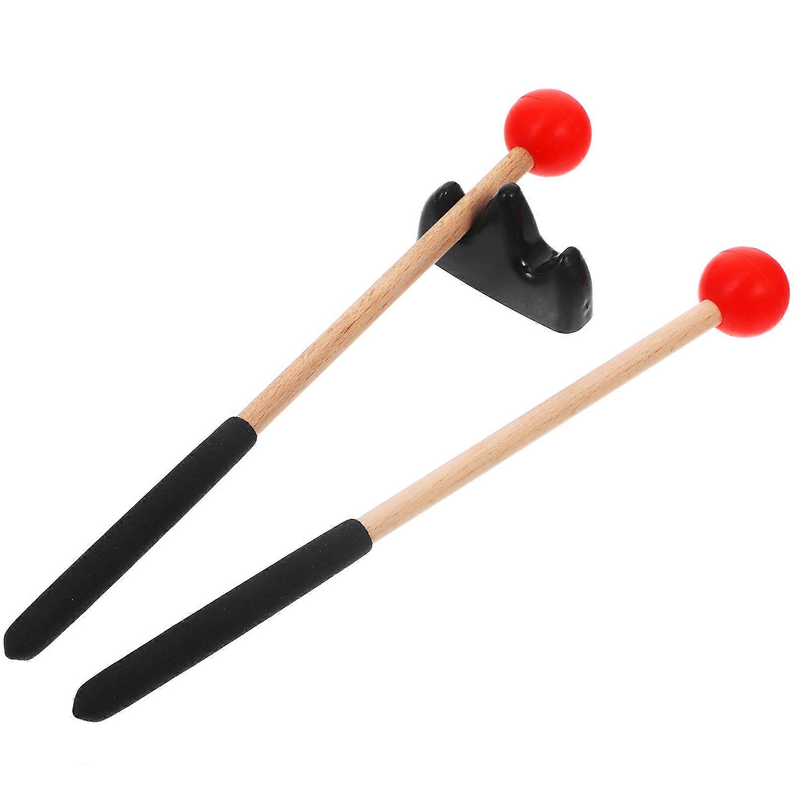 Mallets Percussion Tongue Drum Mallet Musical Instruments Performance Red Natural Oak 1Set