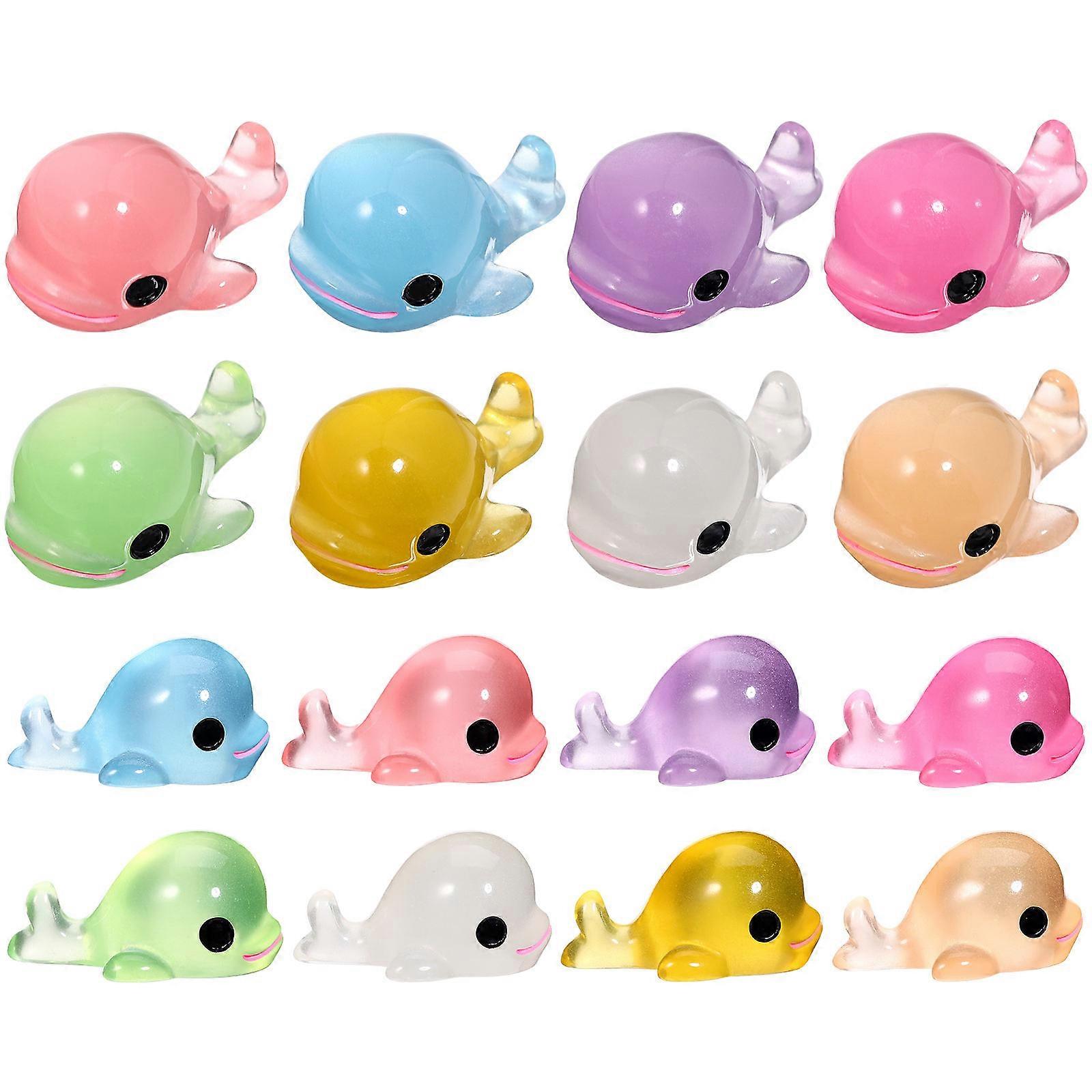 Tiny Dolphin Figurines Mini Resin Animals for Decor 16Pcs Bulk Set