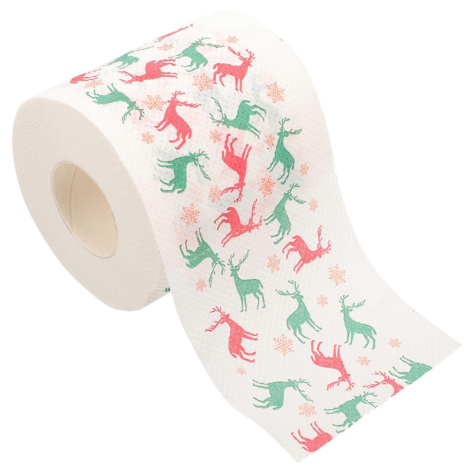 Xmas Printed Paper Santa Claus Tissue Toilet Paper Roll for Party 1 Roll
