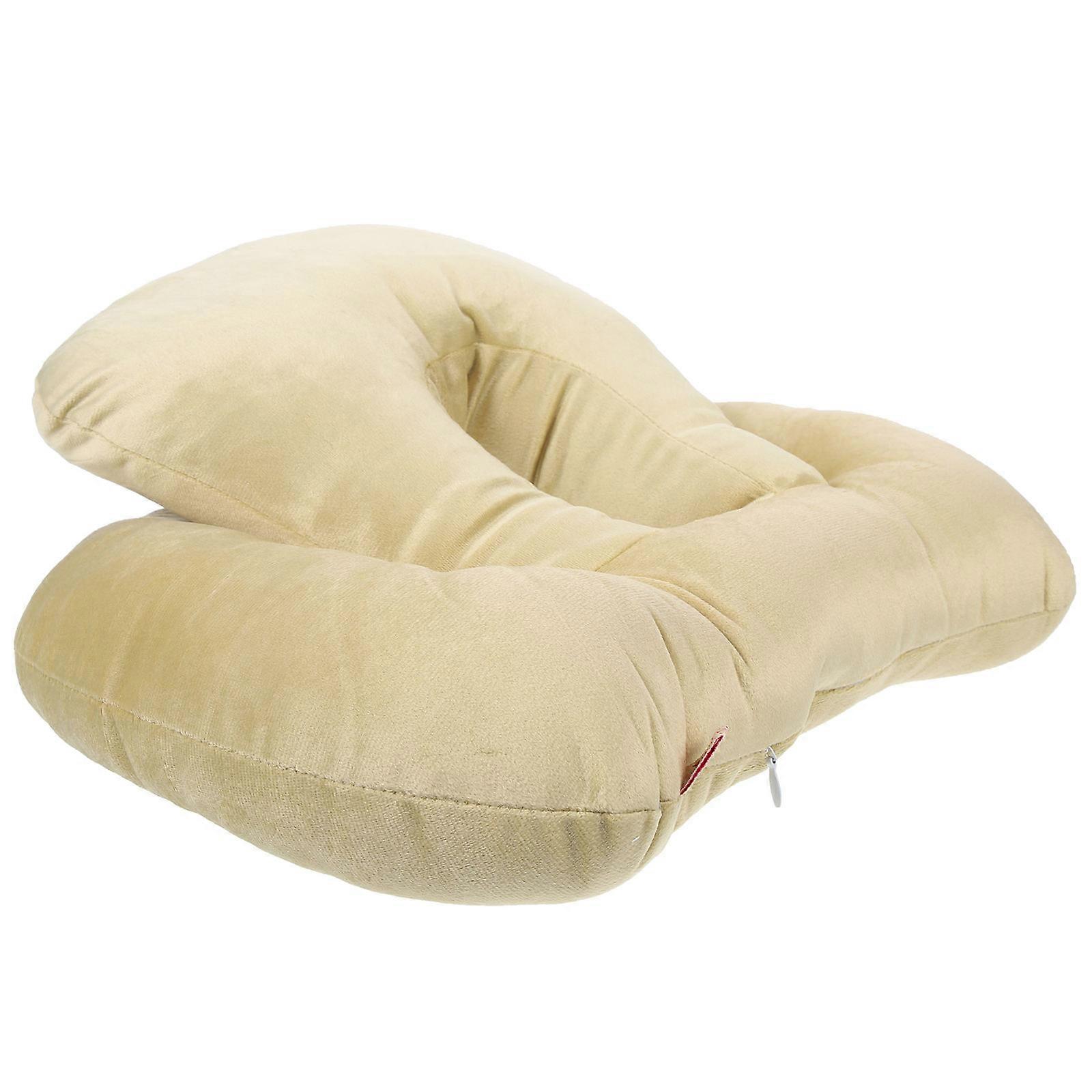 Khaki Plush Stuffed Napping Pillow for Sleeping Comfortable Desk Use