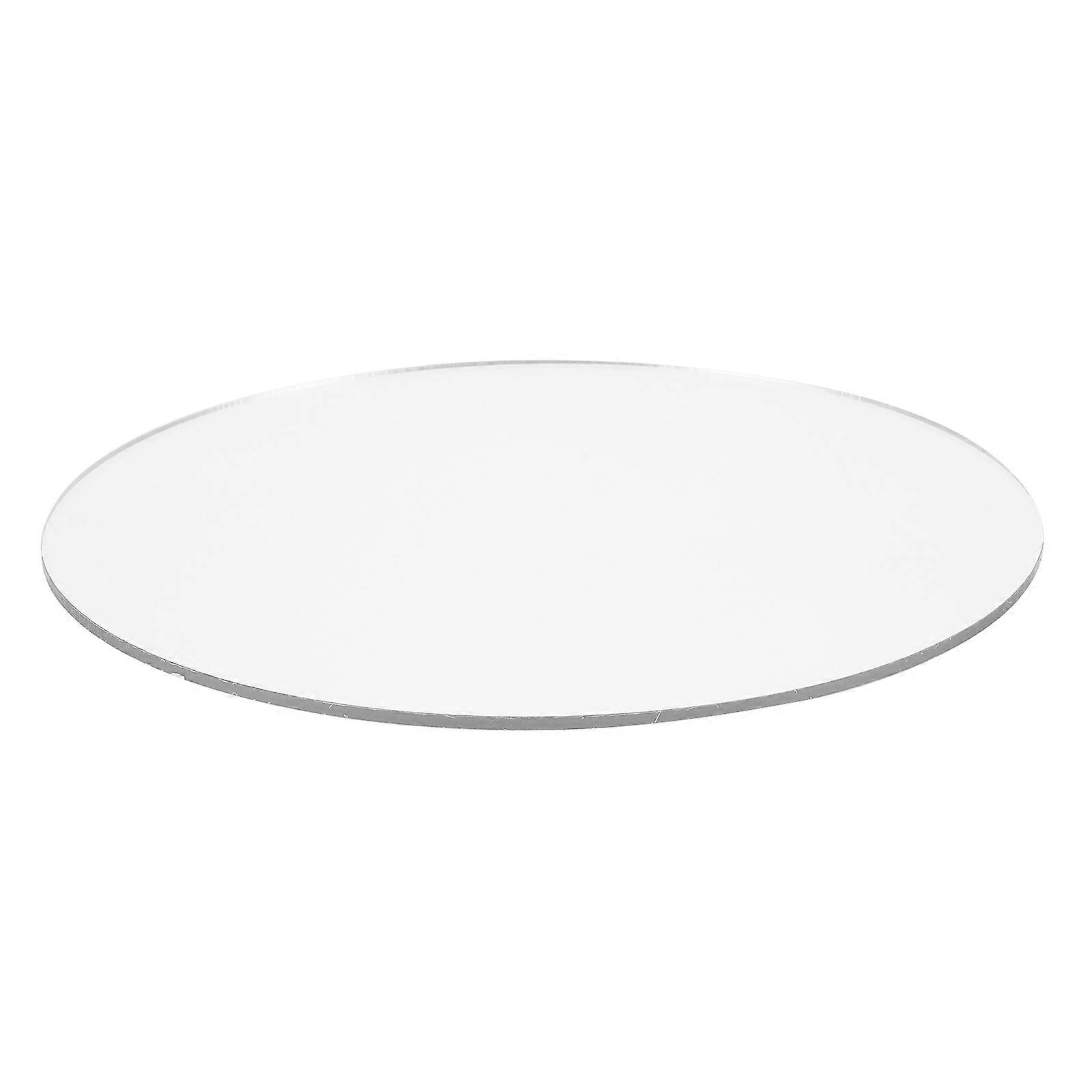 Round Acrylic Mirror for Makeup Use 2Pcs Silver Decorative Photography Prop