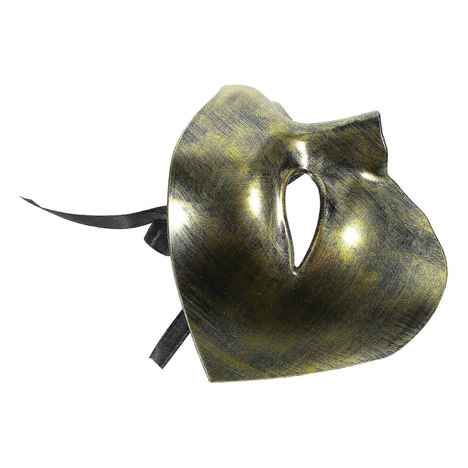 Golden Halloween Mask Portable Multi-Function Decorative Party Accessory 17.5X14.5CM 1Pcs