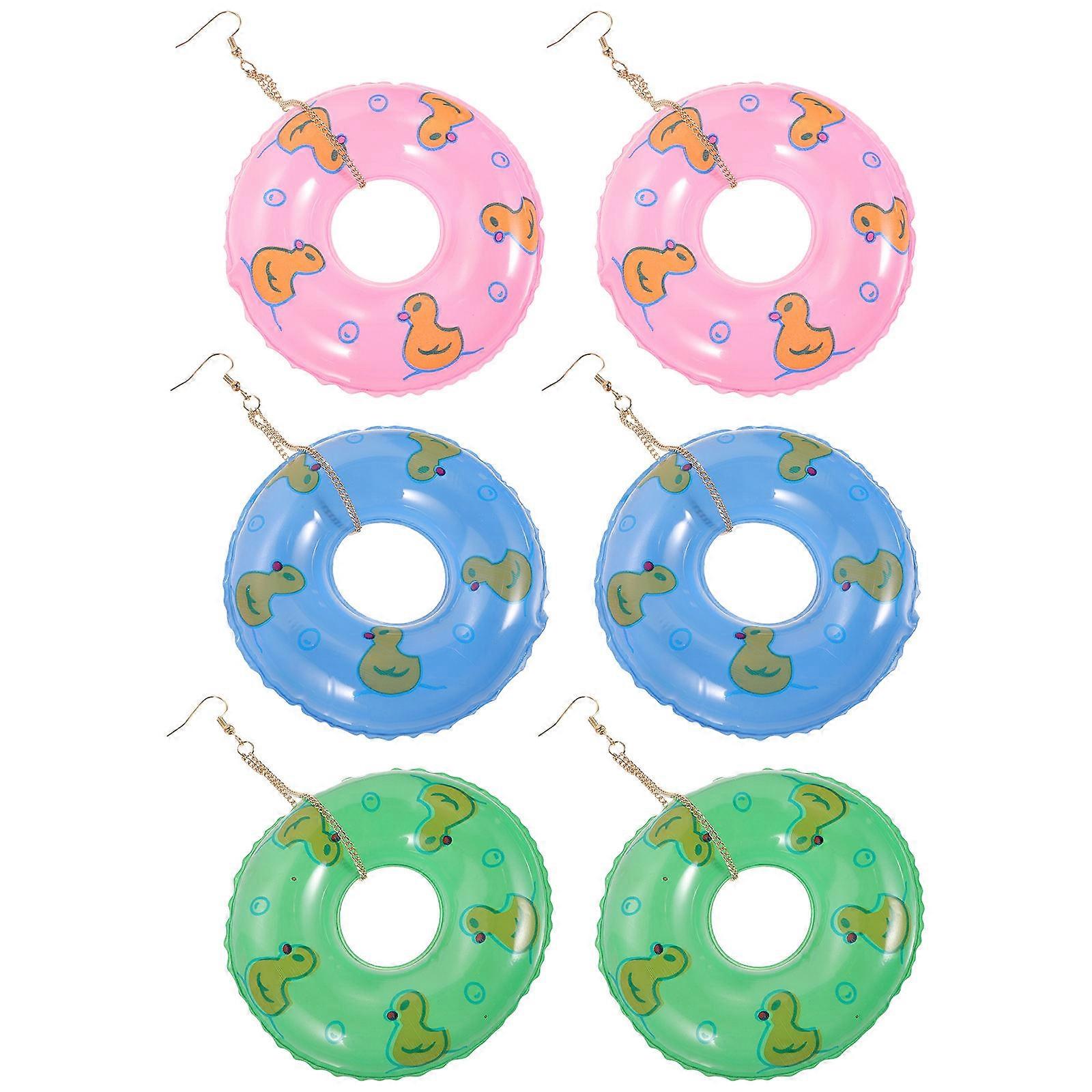 Swimming Ring Earrings Drop Dangle for Decoration 9Pairs Unique Punk Design