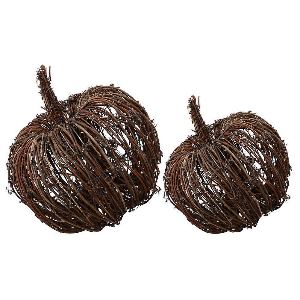Pumpkin Table Decor Rattan Pumpkin Ornament for 4Pcs Halloween Use