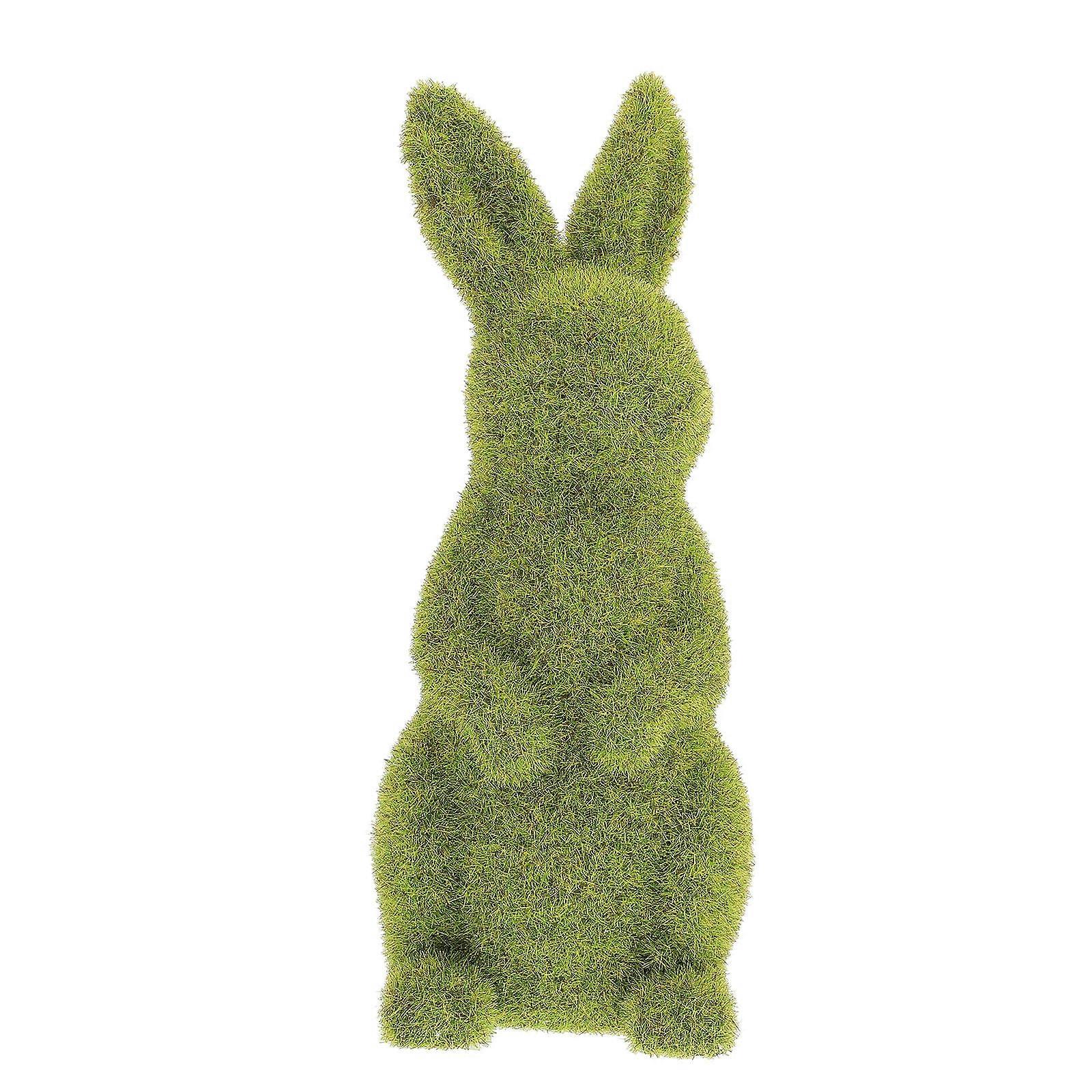 Moss Decor Easter Bunny Ornaments Rabbit Statue for Garden 2Pcs Green