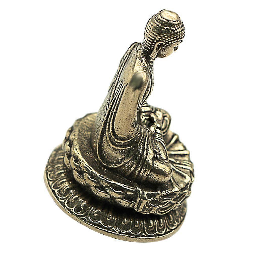 Mini Buddha Statue Copper Figurine for Decor 2Pcs Assorted Color