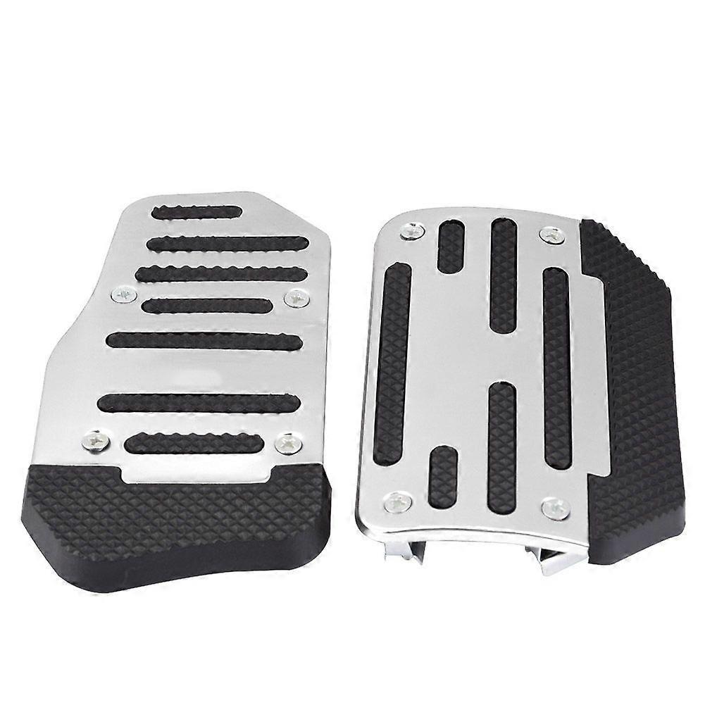 Halkfri gaspedalskydd i legering, bromspedalskydd för automatfordon (silver)
