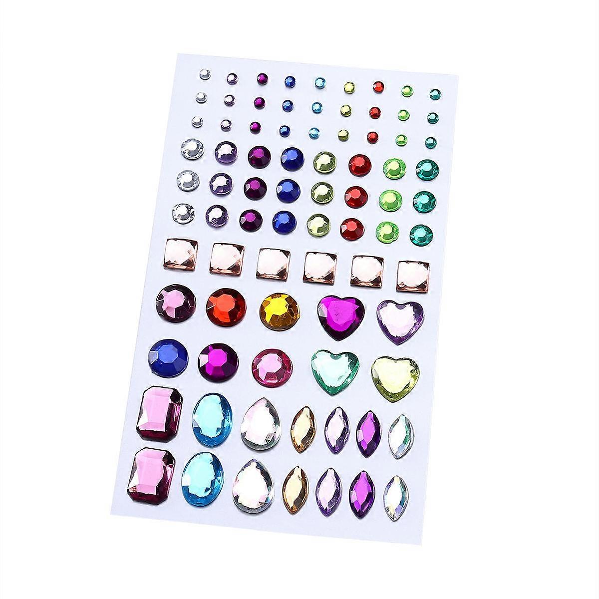 Rhinestone Stickers Acrylic Crystal Gems for Decoration 3Pcs Various Shapes