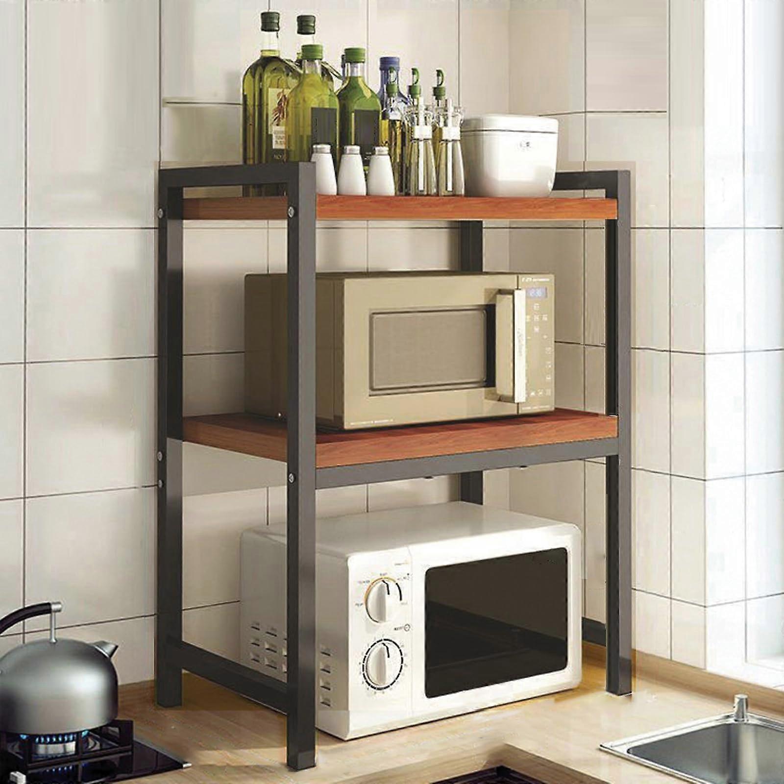 2Tier Microwave Stand Kitchen Counter Organizer Desktop Printer Shelf Home Office SpaceSaving Design