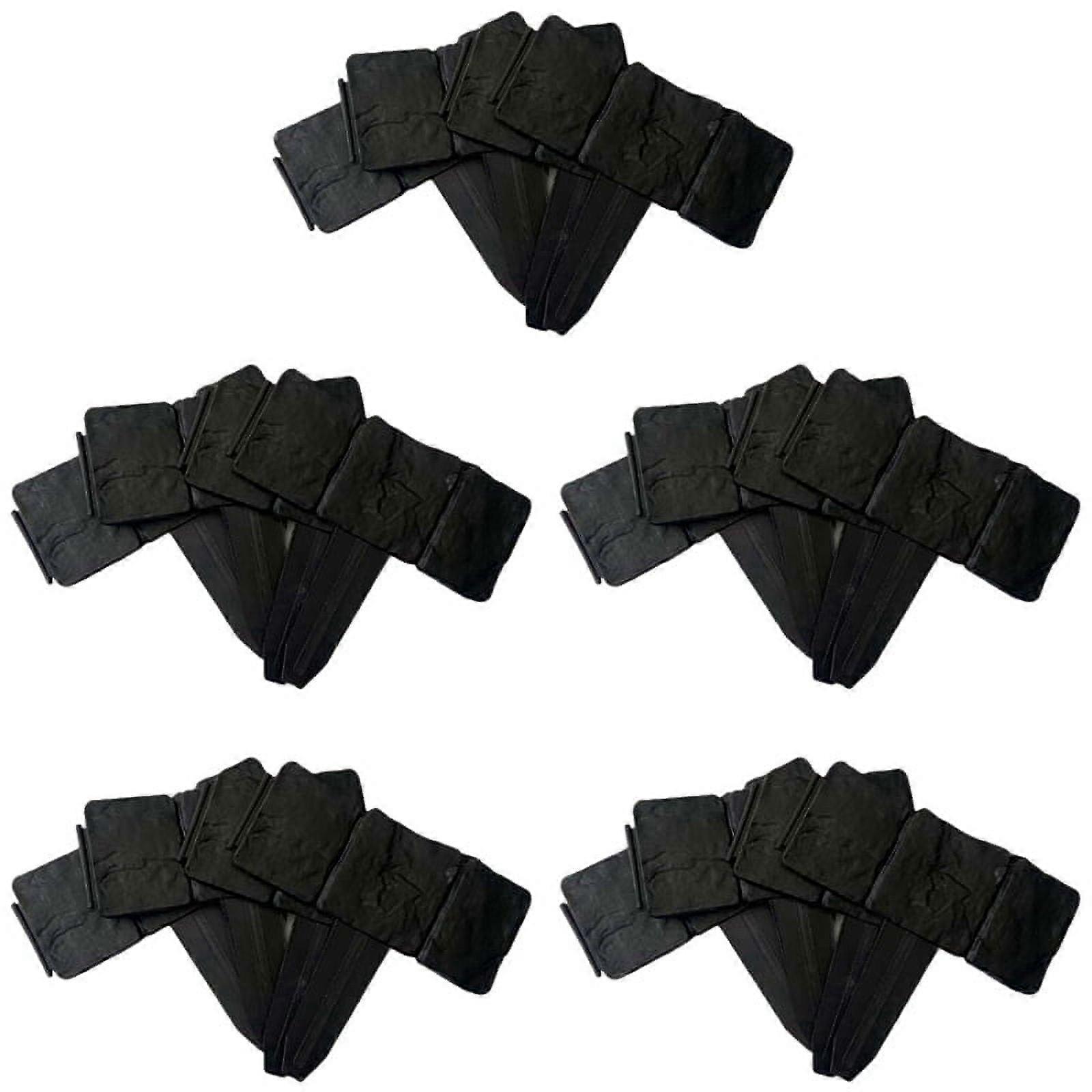 ckepdyeh Garden Edging Border, Garden Landscape Edging Borders for Flower Bed, Black Stone Effect Plastic Lawn Edging Fencing