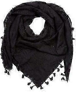 パレスチナ スカーフ Keffiyeh Arafat Hatta 幅広 タッセル付き Shemagh Keffiyeh アラブ千鳥格子綿100%