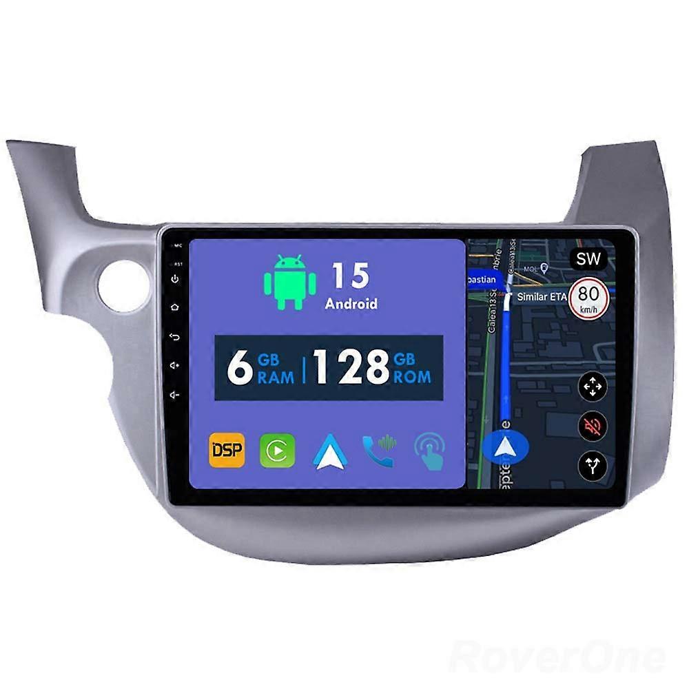 Car Radio 6G+128G CarPlay GPS Navigation Head Unit for Honda Jazz 2 GG 2008 - 2014 Fit 2 GE 2007 - 2014 Android Auto Bluetooth Stereo Touch Screen