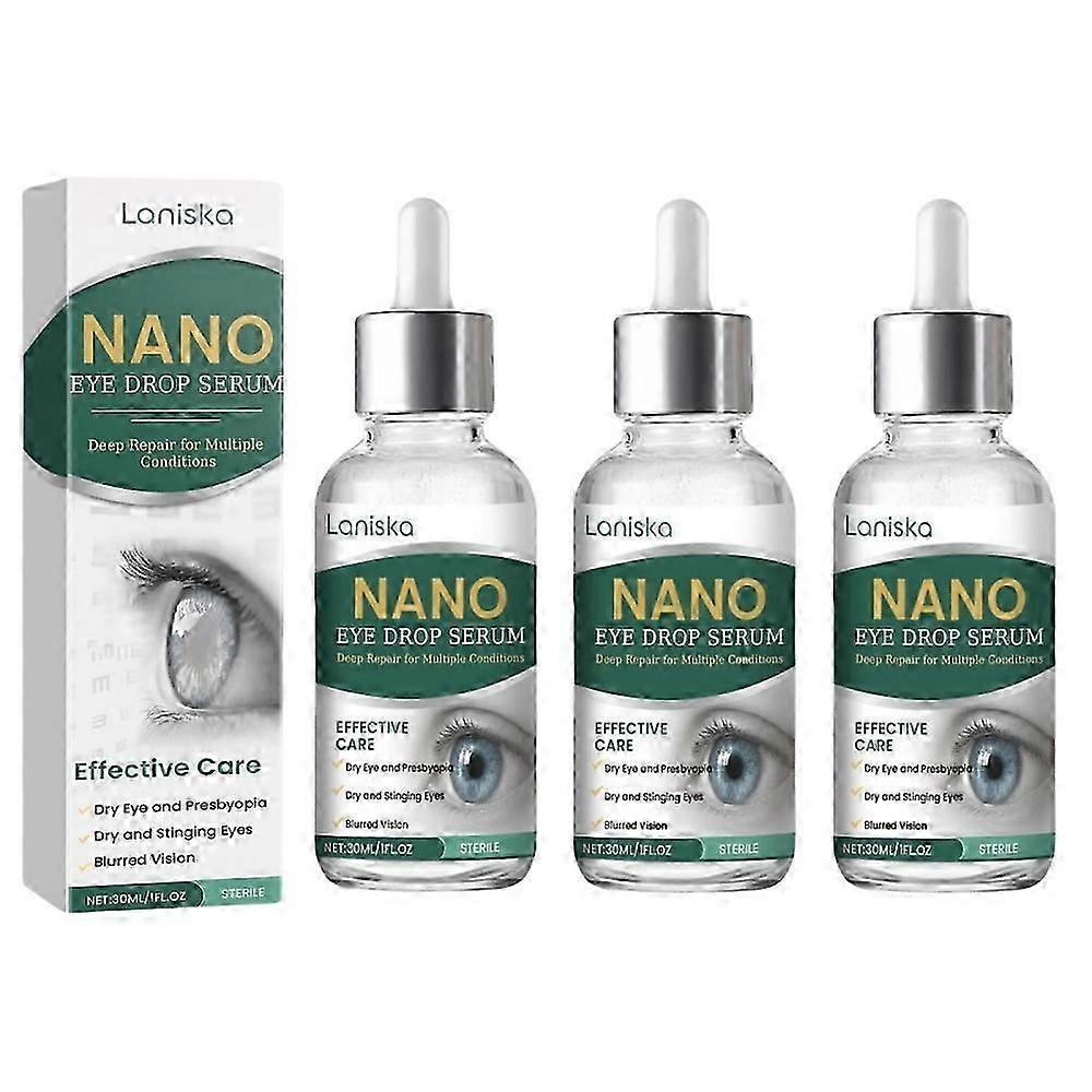 Sérum Nano Eye Drops 1 à 3 fois par jour, réparation en profondeur pour de multiples affections oculaires, soin efficace pour la sécheresse oculaire, la presbytie, les yeux secs et irrités, et la vision floue.