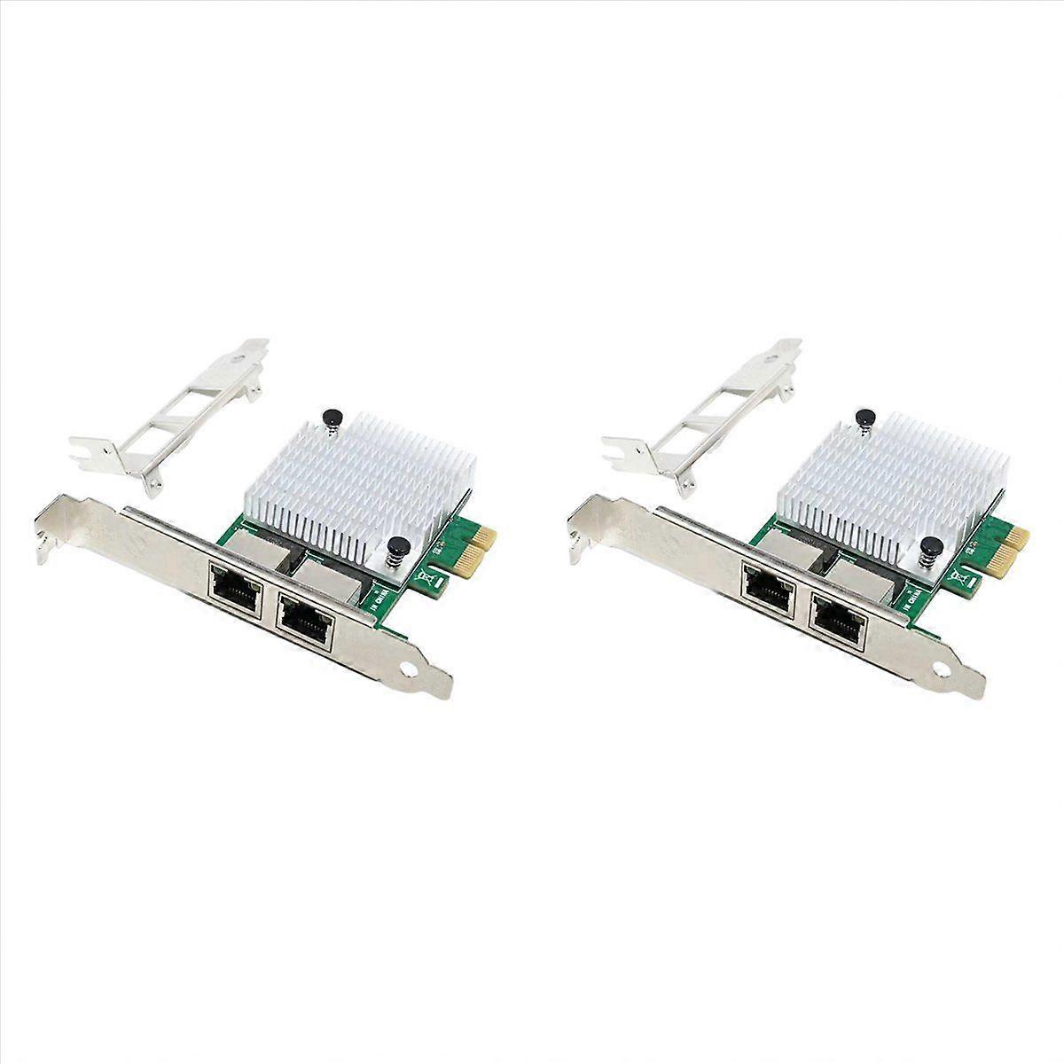 2 RJ45-Port PCIe X1 Realtek 8111F+ASM1082E Chipsatz Lan-Netzwerkkarte