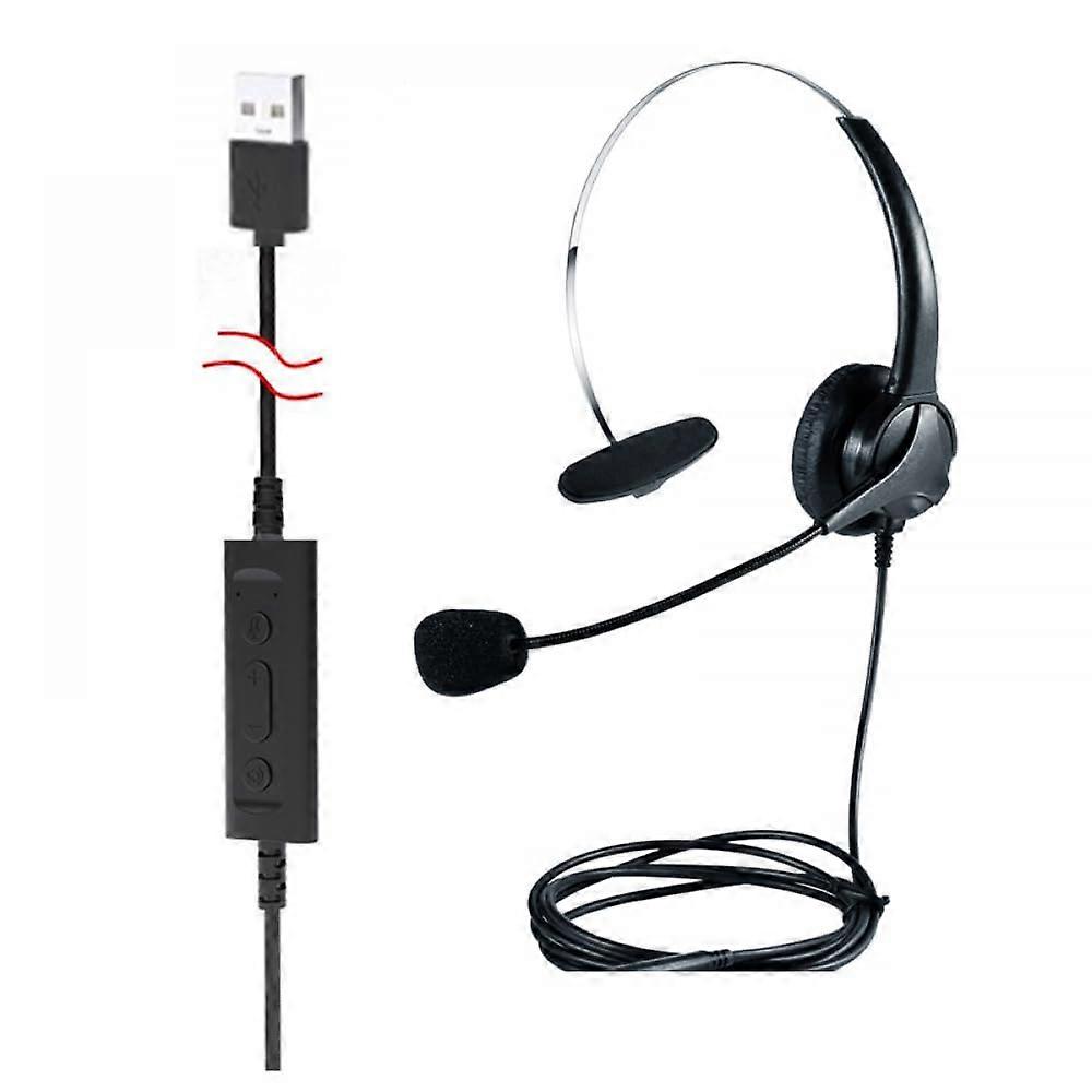 Headset USB Computer Interface For Office Online Class Teaching, Voice Call Centre, Customer Service, Game Operator