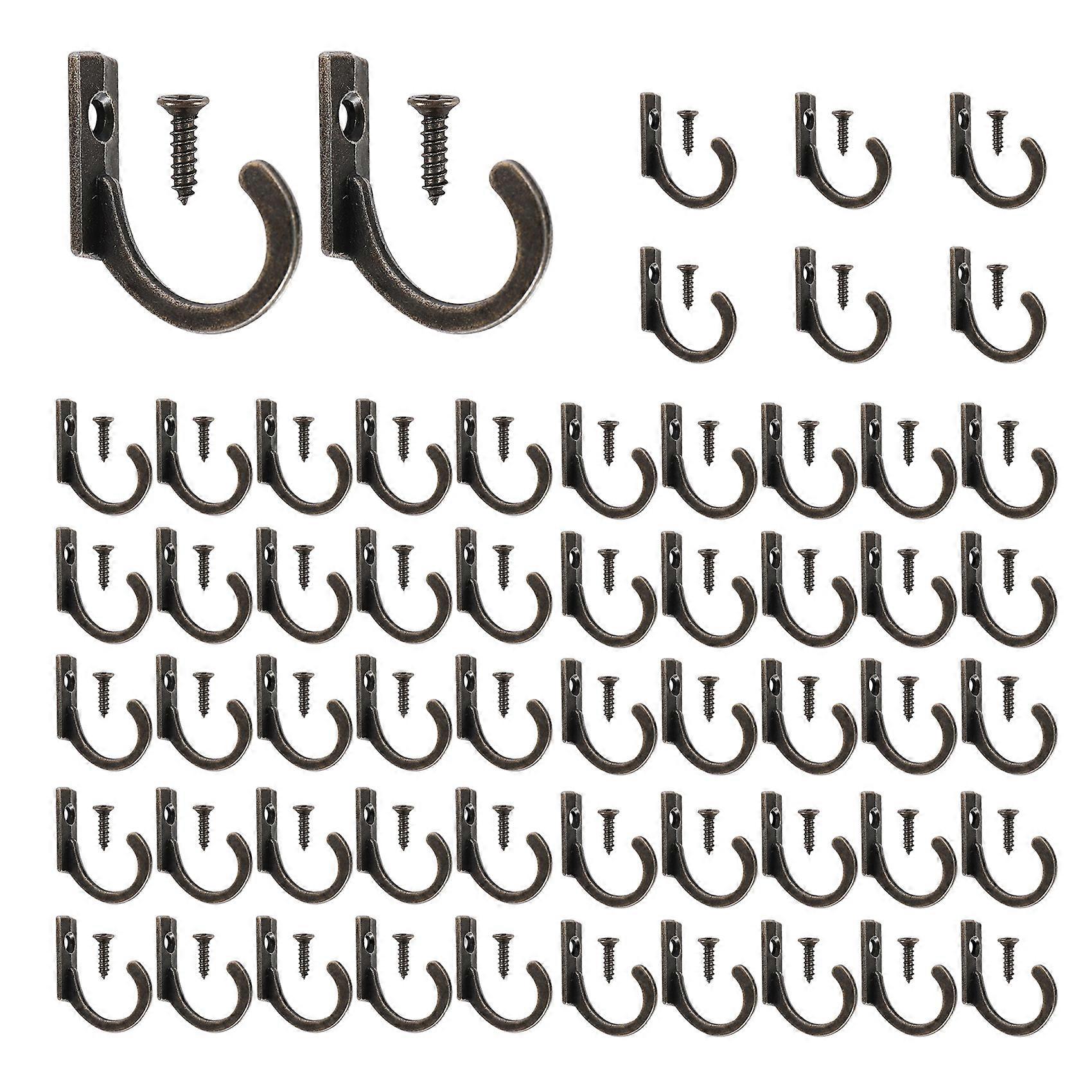 58 Pieces Wall Mounted Hook, Small Coat Hooks, Bronze