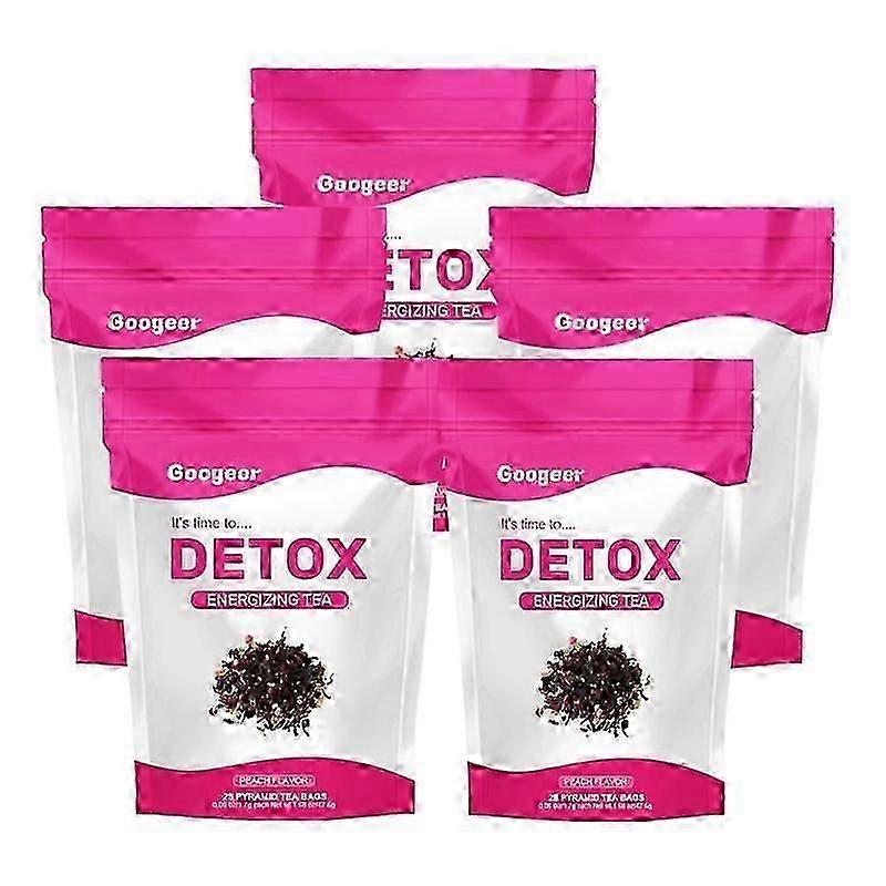 5x Detox Tea - طبيعي بالكامل ، يدعم الوزن الصحي ، يساعد على تقليل الانتفاخ - CHA-NEW