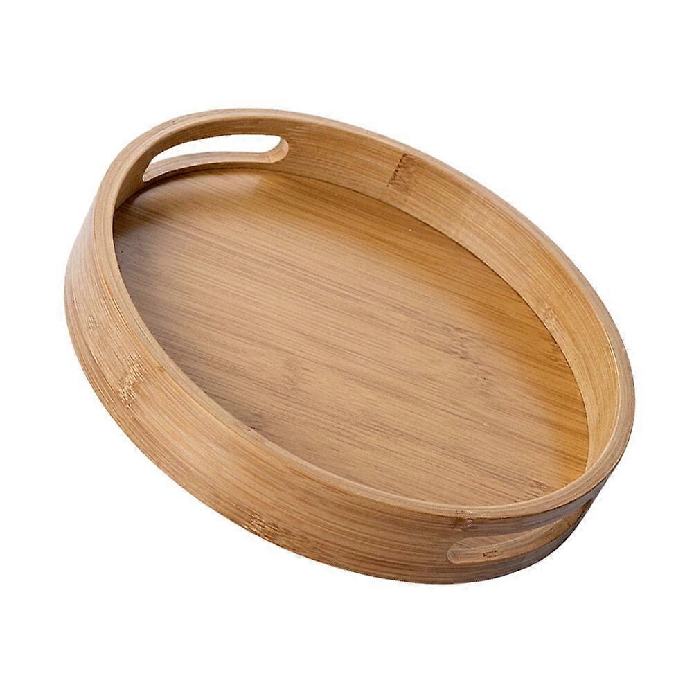 Bread Pan Storage Tray Round Serving with Handles Japanese Plates Style Binaural Portable Food