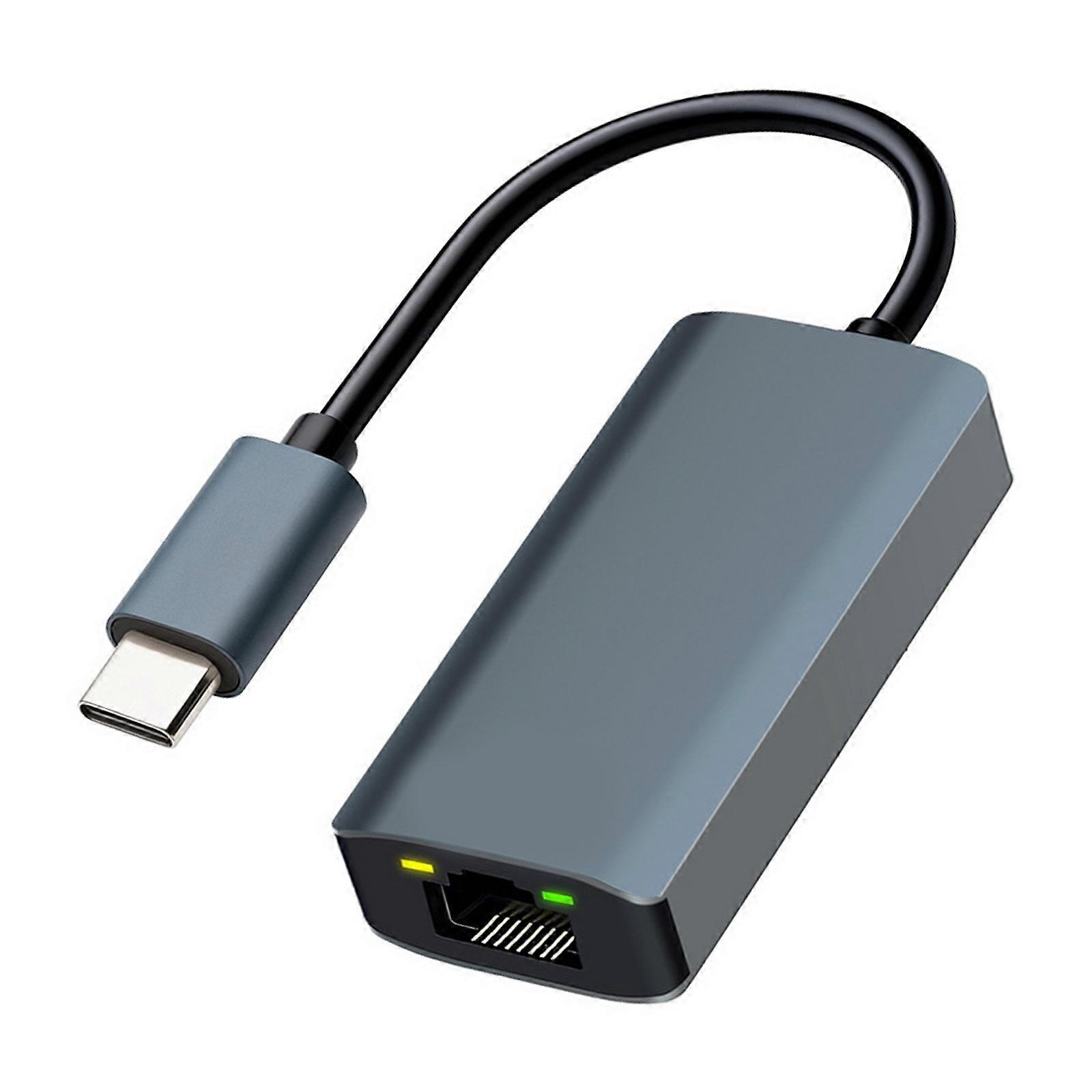 USB 3.2 Typ C auf RJ45 Netzwerkadapter aus Aluminiumlegierung 5 Gbit/s Geschwindigkeit optimiert für Laptop Desktop PC Multicolor