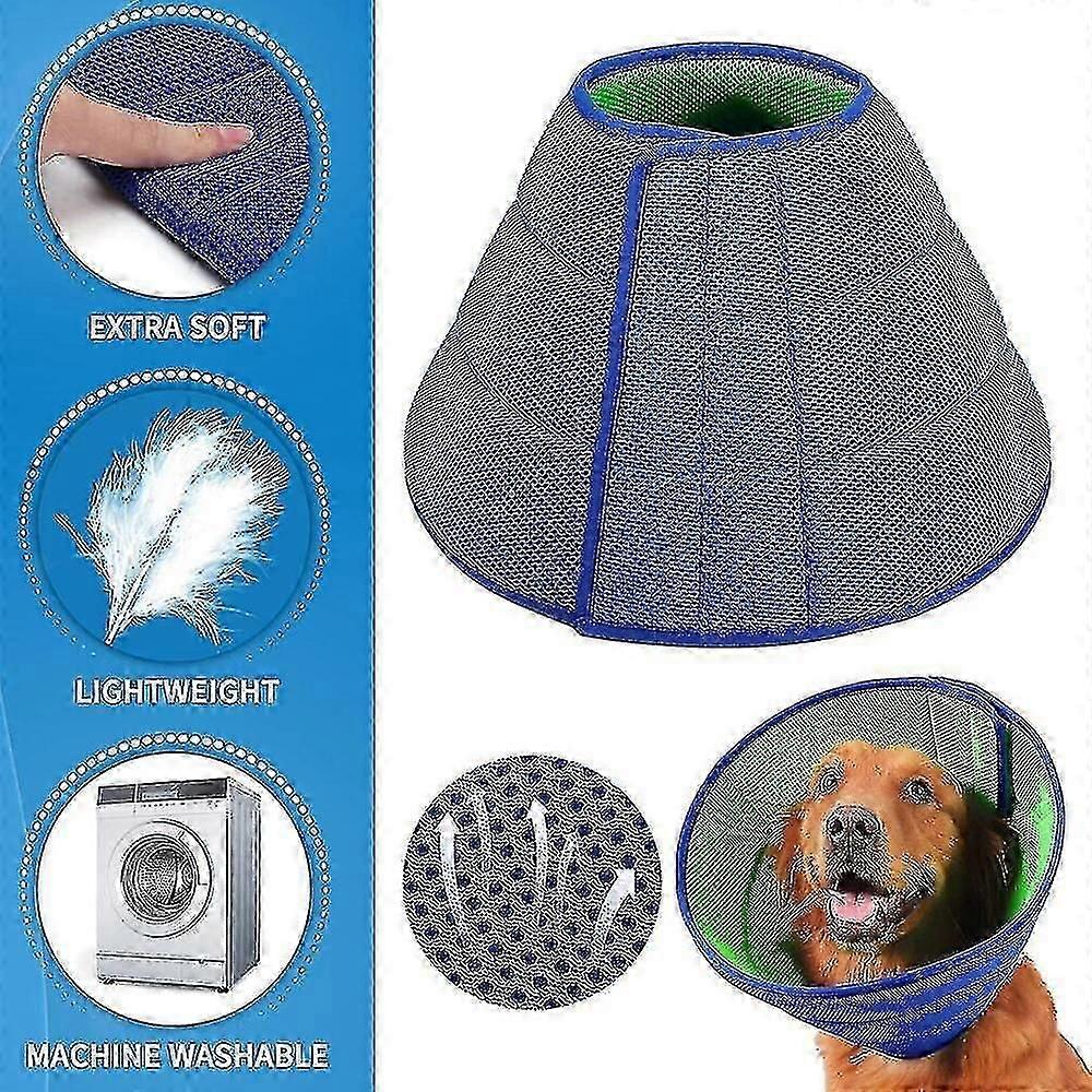 Dog Cone Collar Adjustable Soft Neck Collar Recovery Collar For Large Medium